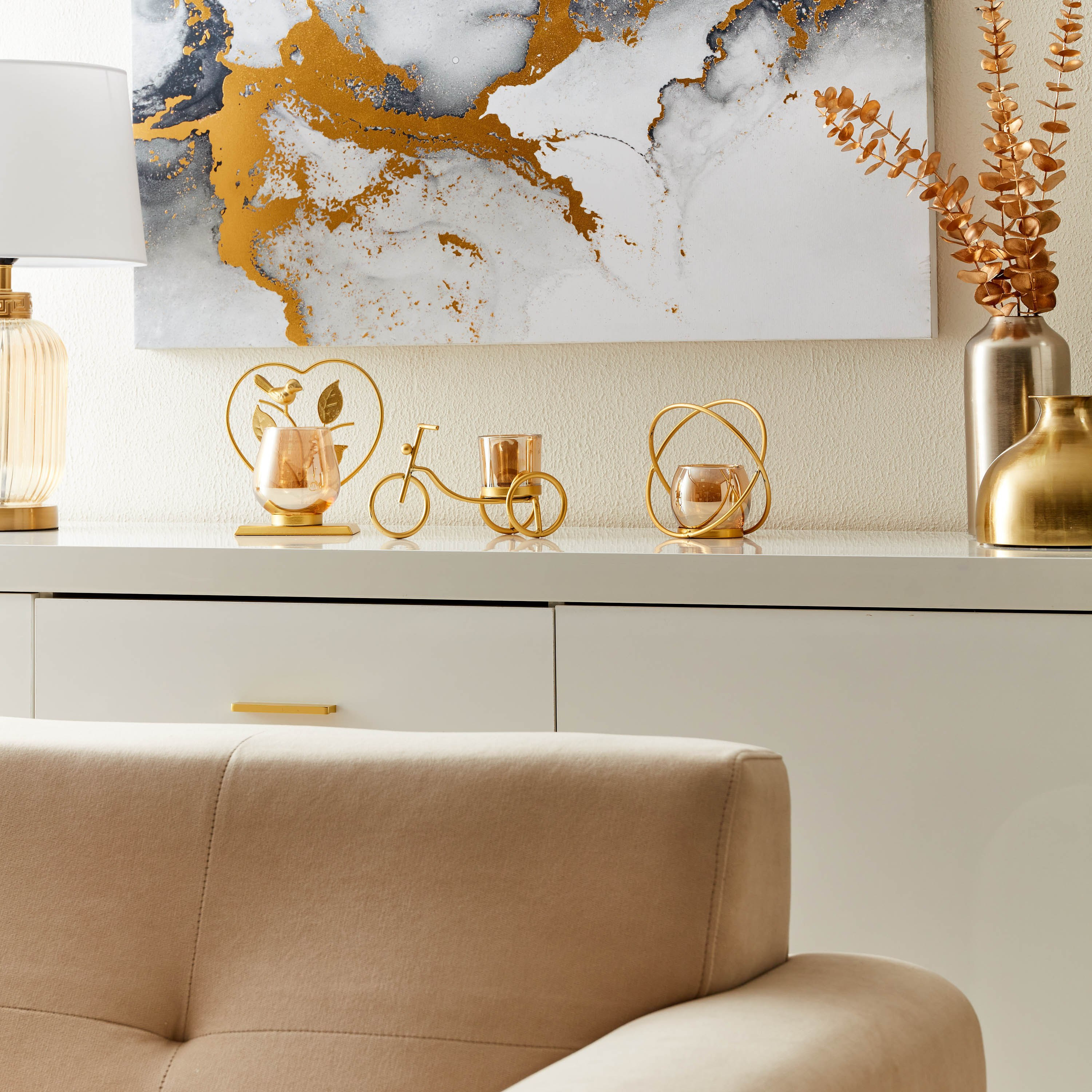 حامل شموع معدني بتصميم قلب وزجاج من إيفا - 4x8x14 سم-hbxlivingroom-decorandaccessories-candleholders-image-5