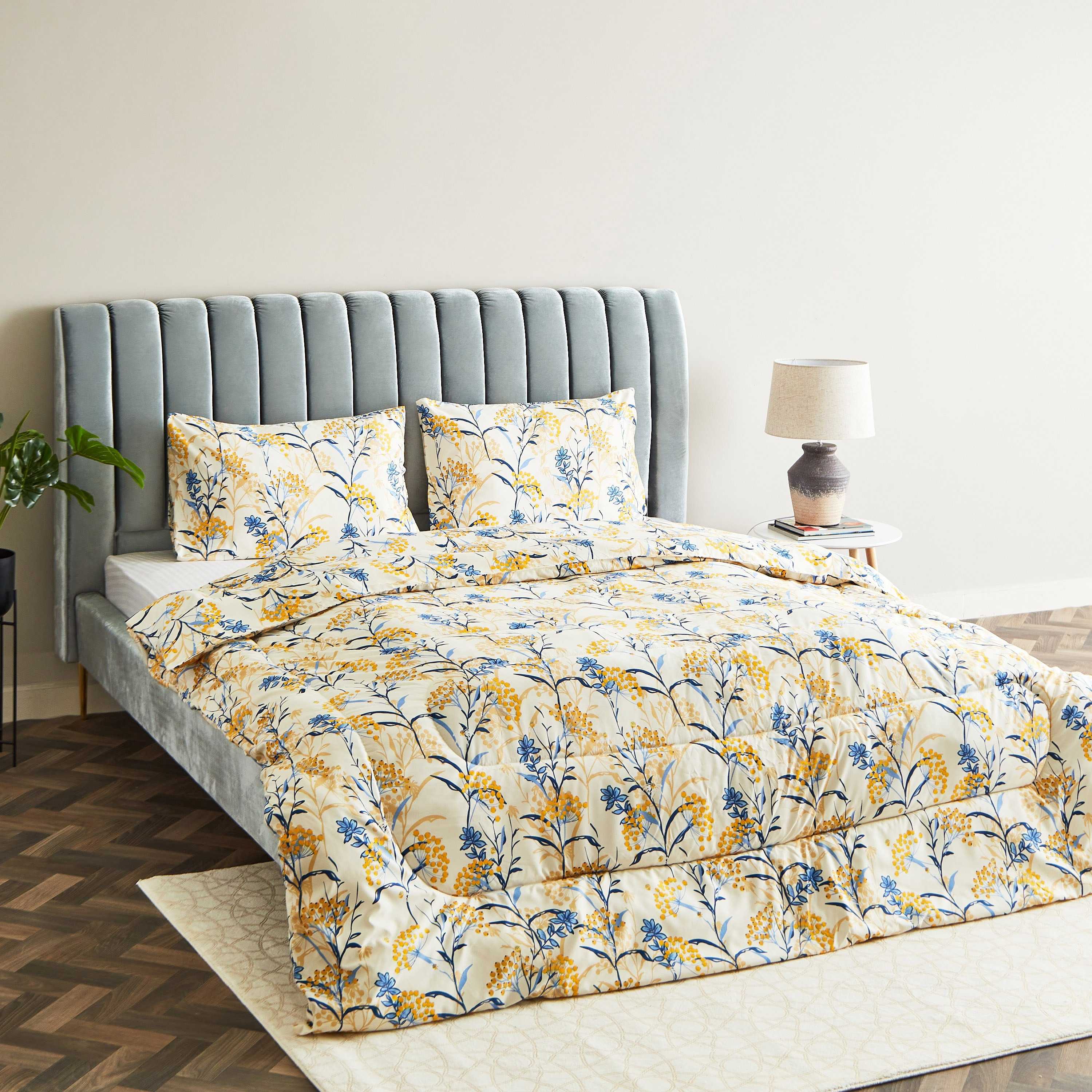 Ontario 3-Piece Botanic Verdant Printed Microfibre King Comforter Set - 220x240 cm-hbxhomeware-hbxdecorandfurnishings-image-1