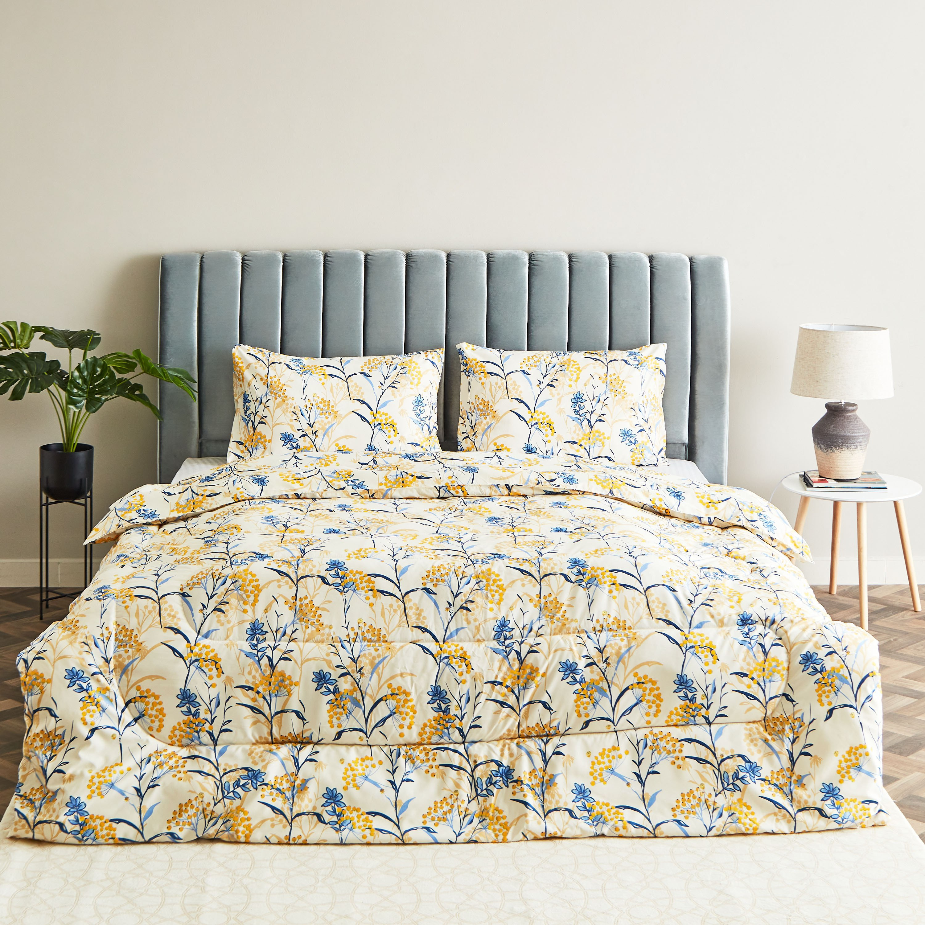 Ontario 3-Piece Botanic Verdant Printed Microfibre King Comforter Set - 220x240 cm-hbxhomeware-hbxdecorandfurnishings-image-2
