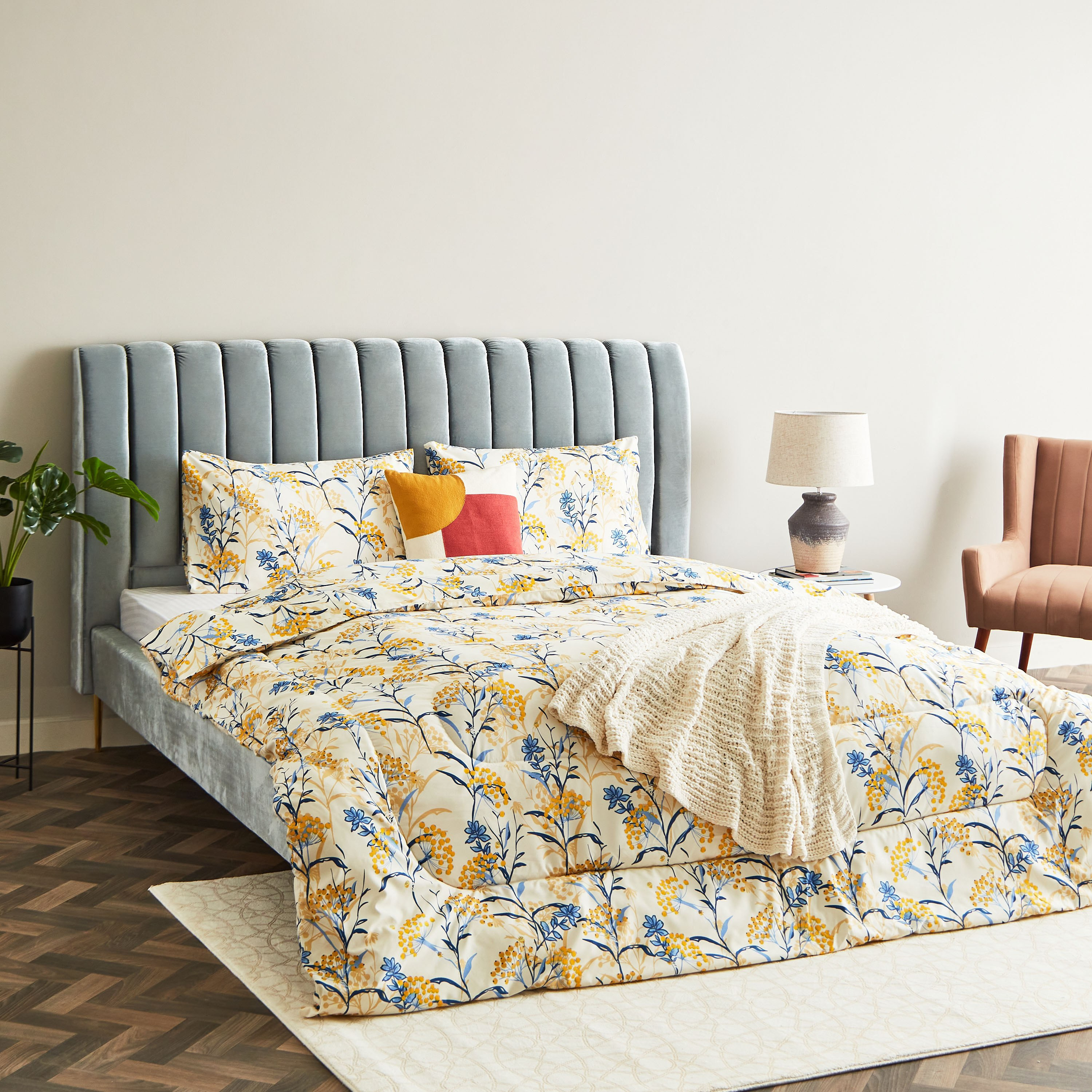 Ontario 3-Piece Botanic Verdant Printed Microfibre King Comforter Set - 220x240 cm-hbxhomeware-hbxdecorandfurnishings-image-8