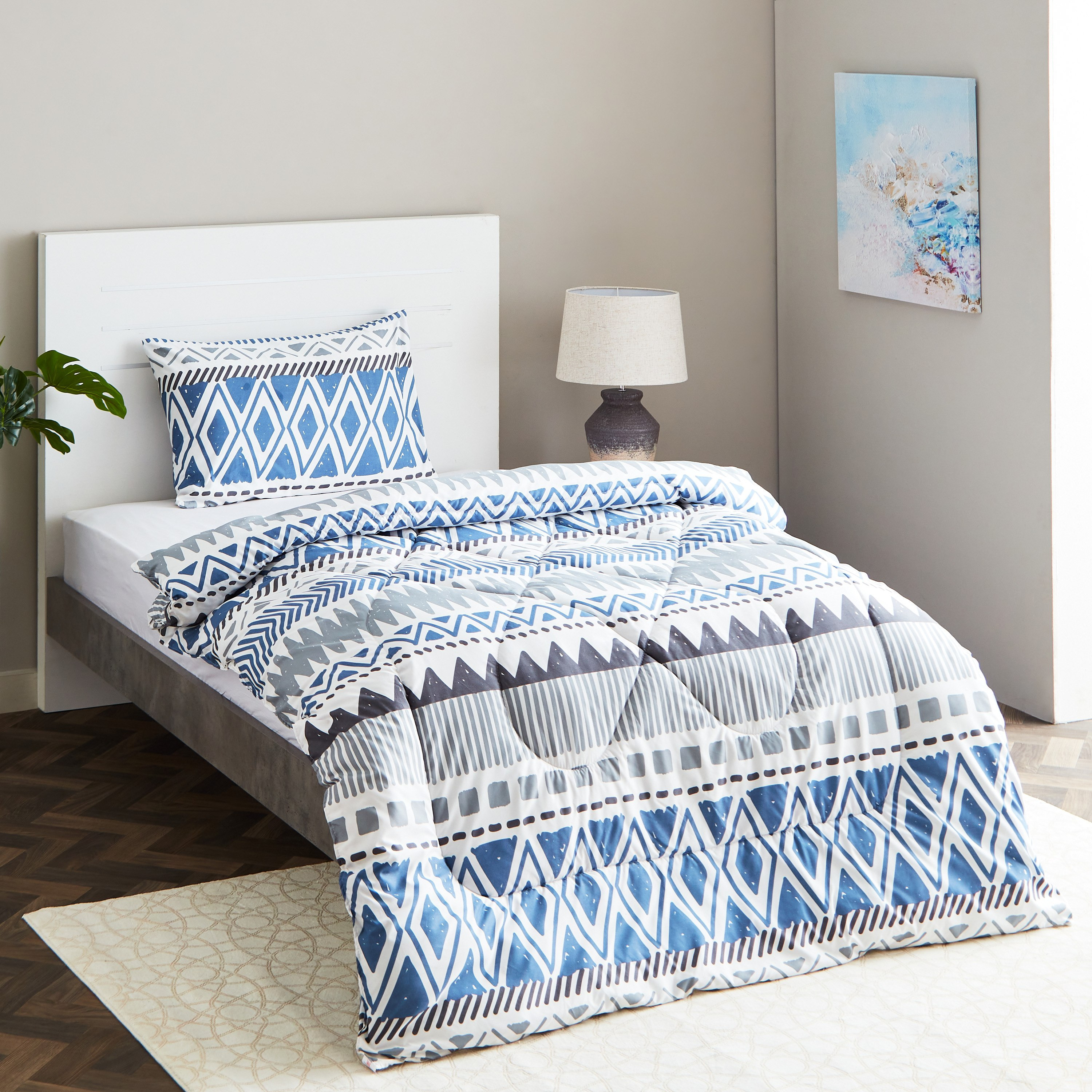 Ontario 2-Piece Arena Printed Microfibre Twin Comforter Set - 160x220 cm-hbxhomeware-hbxdecorandfurnishings-image-1