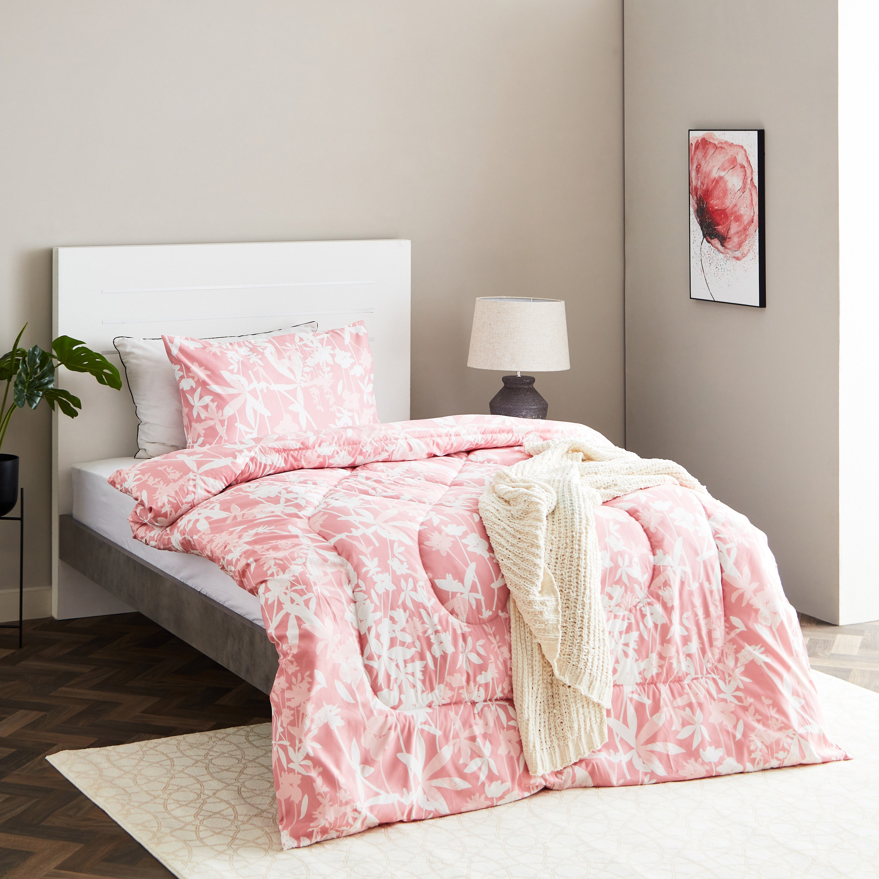 طقم لحاف ألياف دقيقة مزدوج بطبعات قطعتين من أونتاريو هيلينا  - 160x220 سم-hbxhomeware-hbxdecorandfurnishings-image-7
