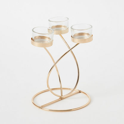 Eva Metal Candleholder with 3 Clear Glass Votives - 20x18x20 cm