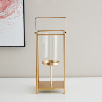 Eva Metal Candleholder with Glass Votive - 13x13x28 cms