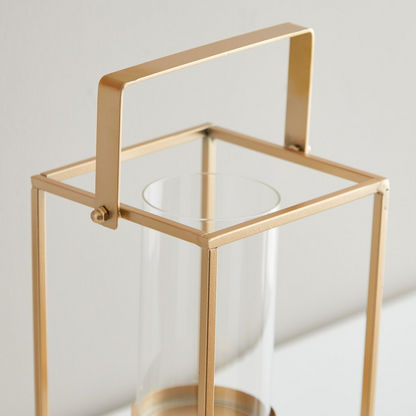 Eva Metal Candleholder with Glass Votive - 13x13x28 cms
