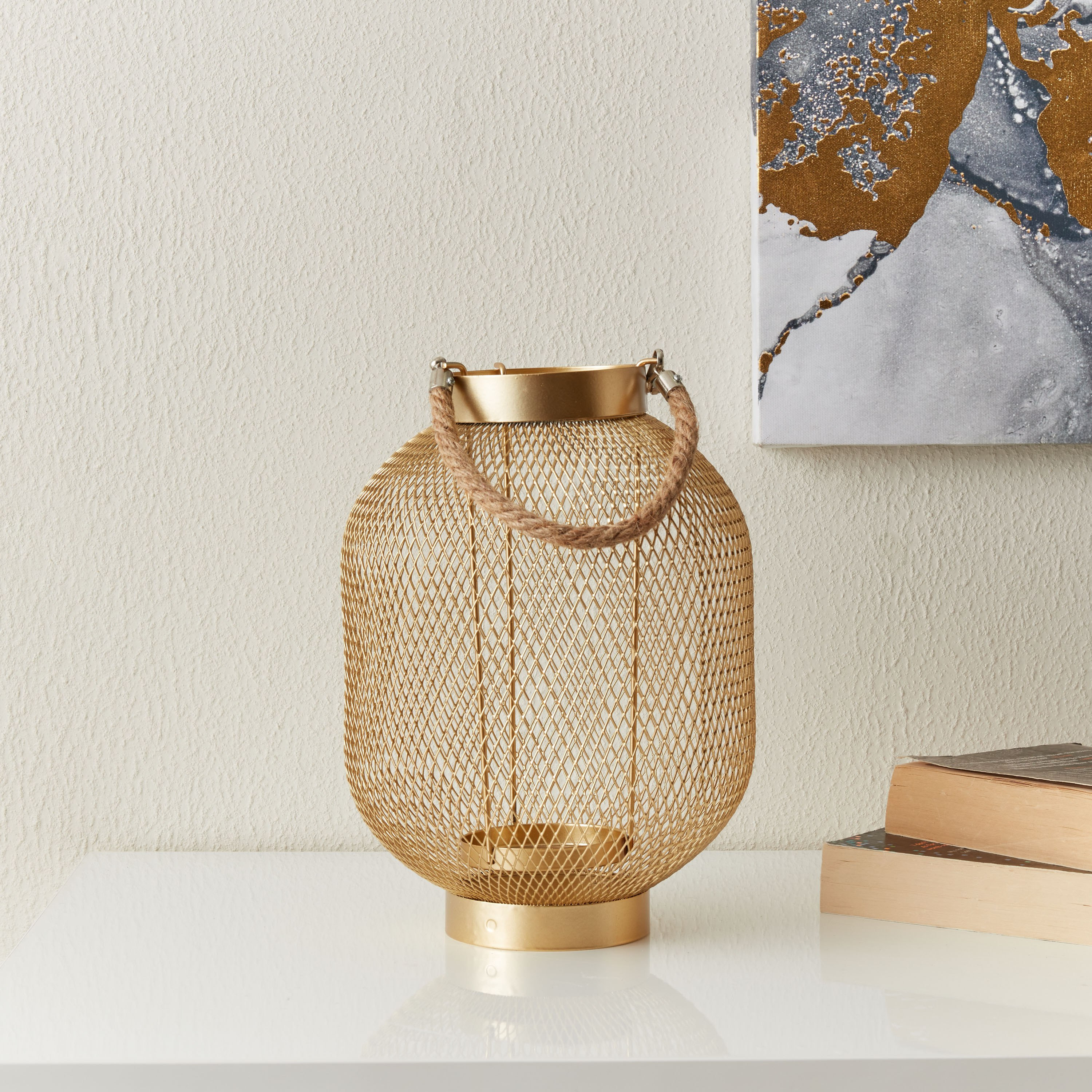 فانوس معدني من إيفا - 18x18x24 سم-hbxdecorandfurnishings-homeaccessories-lanterns-image-2