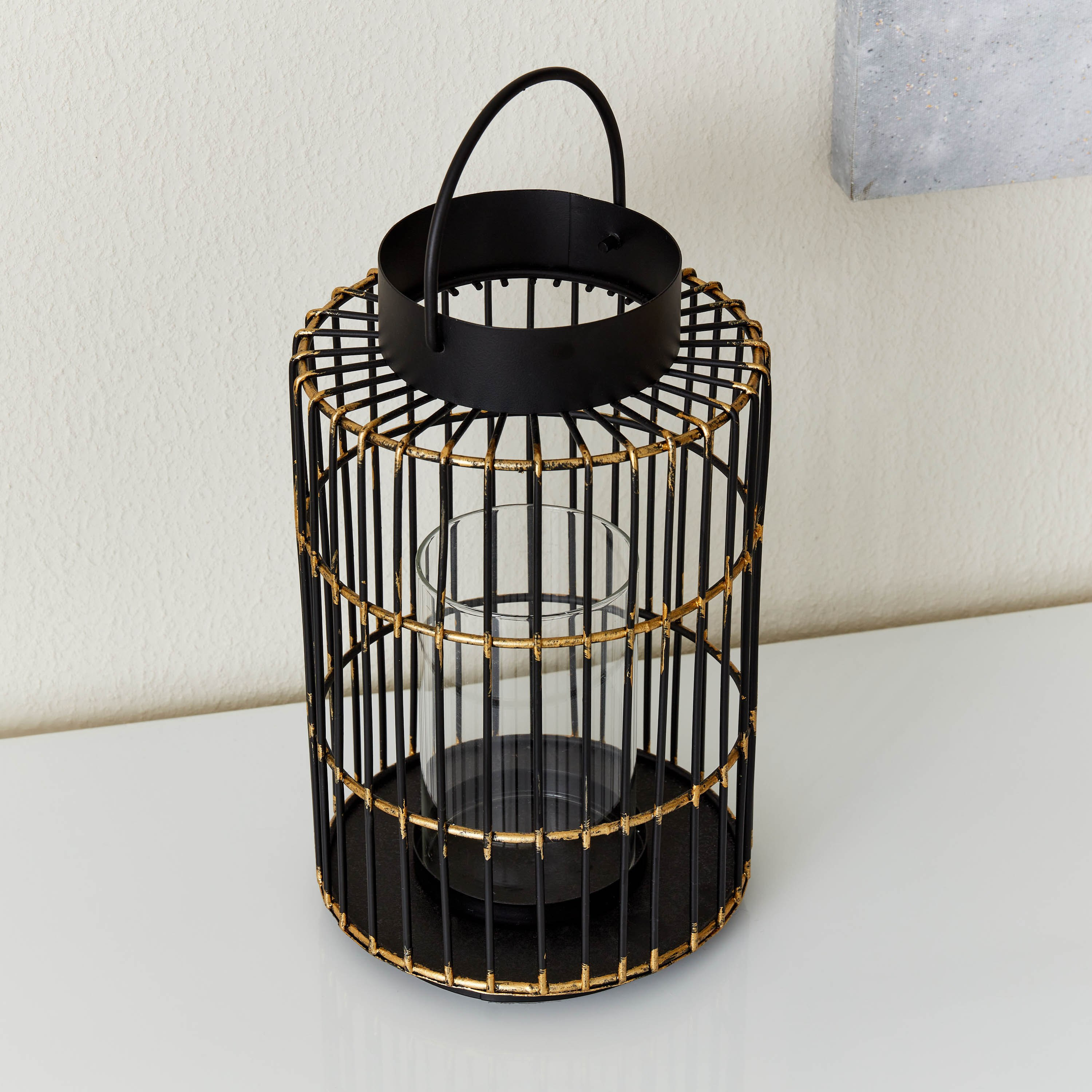 Eva Metal Lantern with Clear Glass Tube - 15x15x25 cm-PROMO_HB_AE_B1G1_250925-image-3