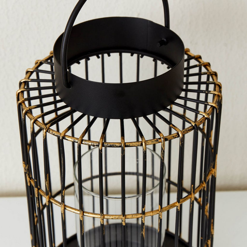 Eva Metal Lantern with Clear Glass Tube - 15x15x25 cm-Lanterns-image-3