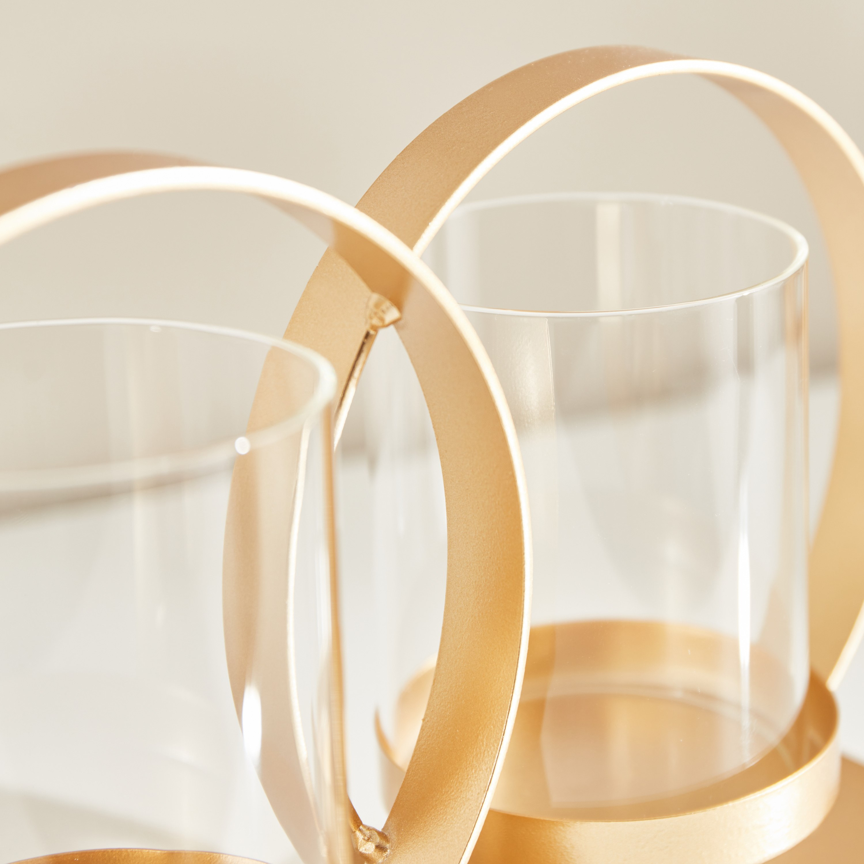 حامل شموع معدني مع أنبوب زجاجي شفاف من إيفا - 38x8x13 سم-hbxlivingroom-decorandaccessories-candleholders-image-3
