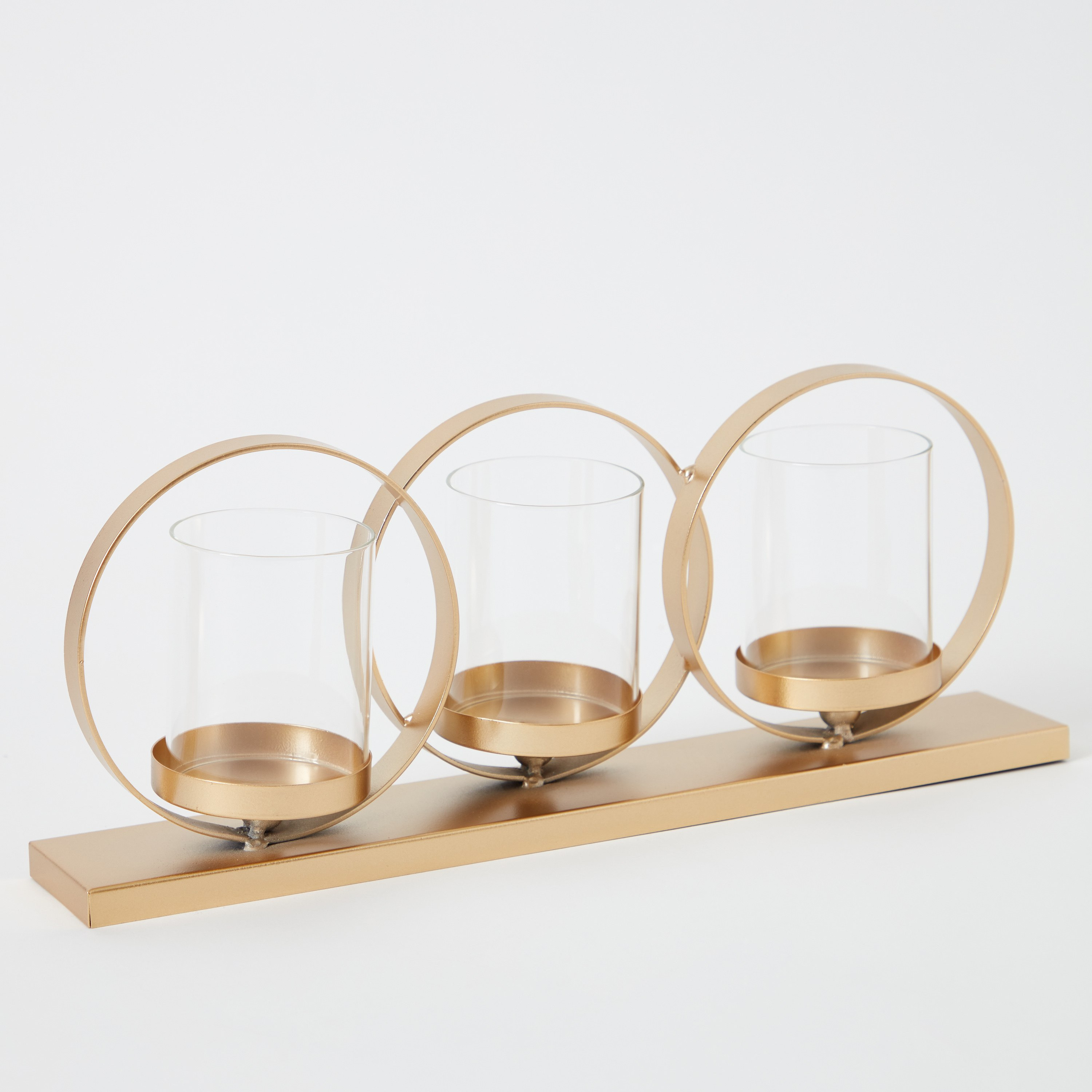 حامل شموع معدني مع أنبوب زجاجي شفاف من إيفا - 38x8x13 سم-hbxlivingroom-decorandaccessories-candleholders-image-6