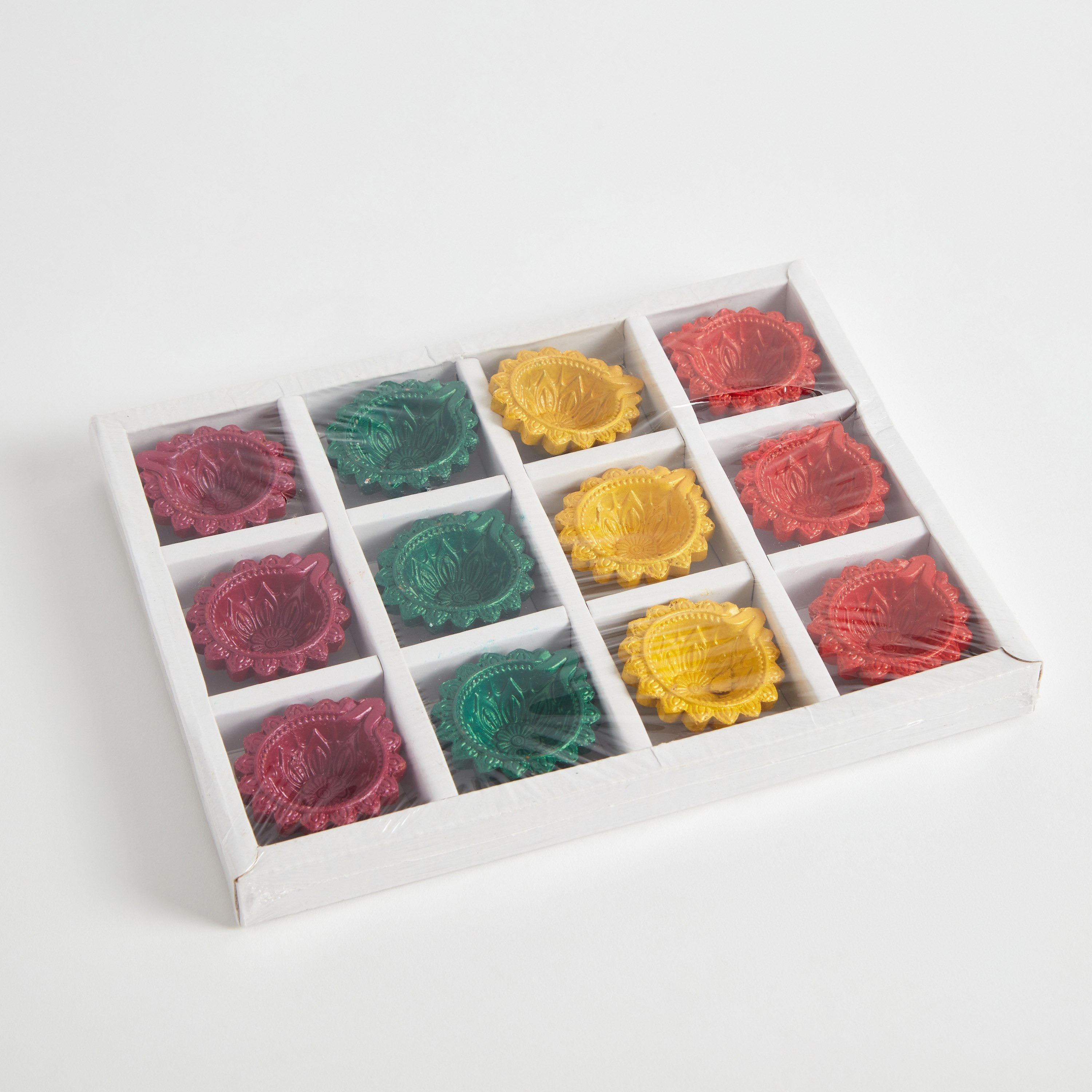طقم ضياء ملون 12 قطعة بدون شمع من لومينوس - 5x5x2.5 سم-hbxlivingroom-decorandaccessories-candleholders-image-5