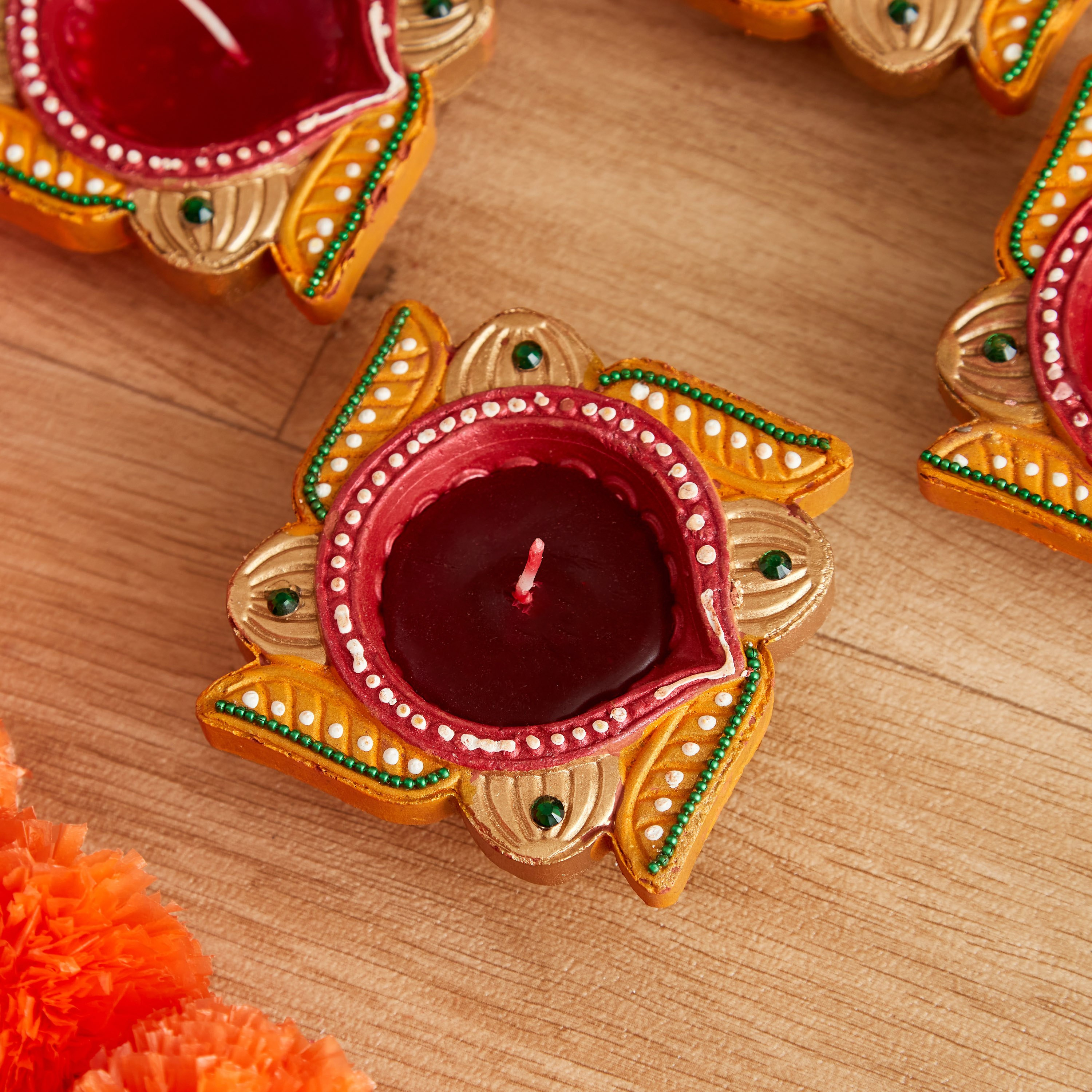 طقم ضيا سواستيك مع شمع 4 قطع من لومينوس - 8x8x3 سم-hbxlivingroom-decorandaccessories-candleholders-image-3