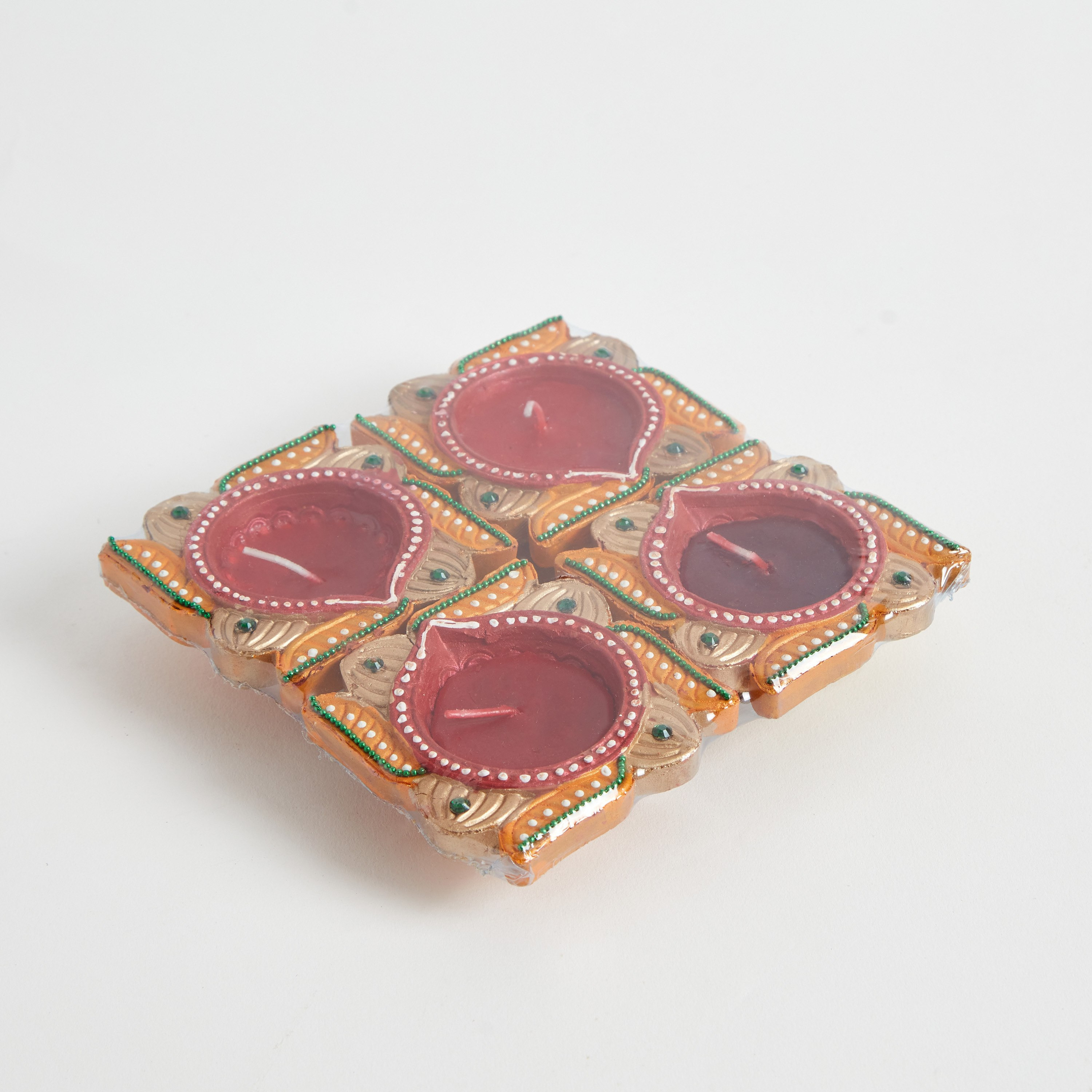 طقم ضيا سواستيك مع شمع 4 قطع من لومينوس - 8x8x3 سم-hbxlivingroom-decorandaccessories-candleholders-image-5