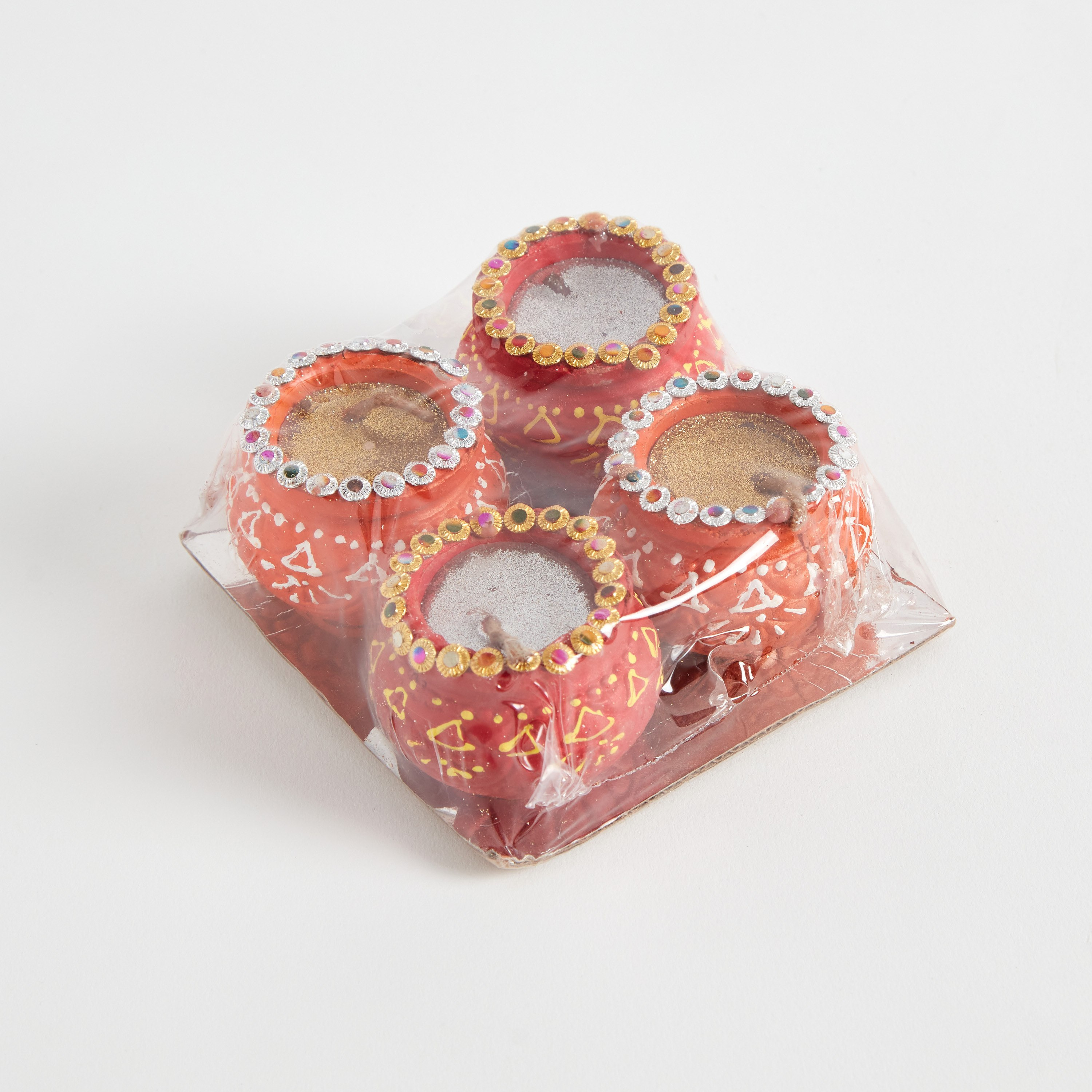 طقم ضيا ملوّن مع شمع 4 قطع من لومينوس - 6x6x4.5 سم-hbxlivingroom-decorandaccessories-candleholders-image-5