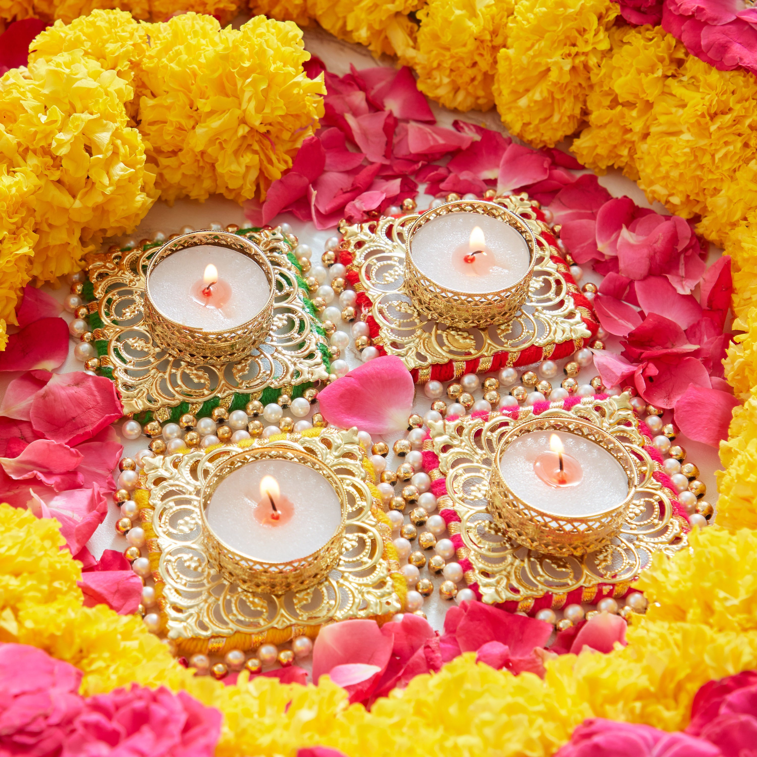 طقم حامل شموع صغيرة دون شمع 4 قطع من لومينوس - 9x9x3 سم-hbxlivingroom-decorandaccessories-candleholders-image-1