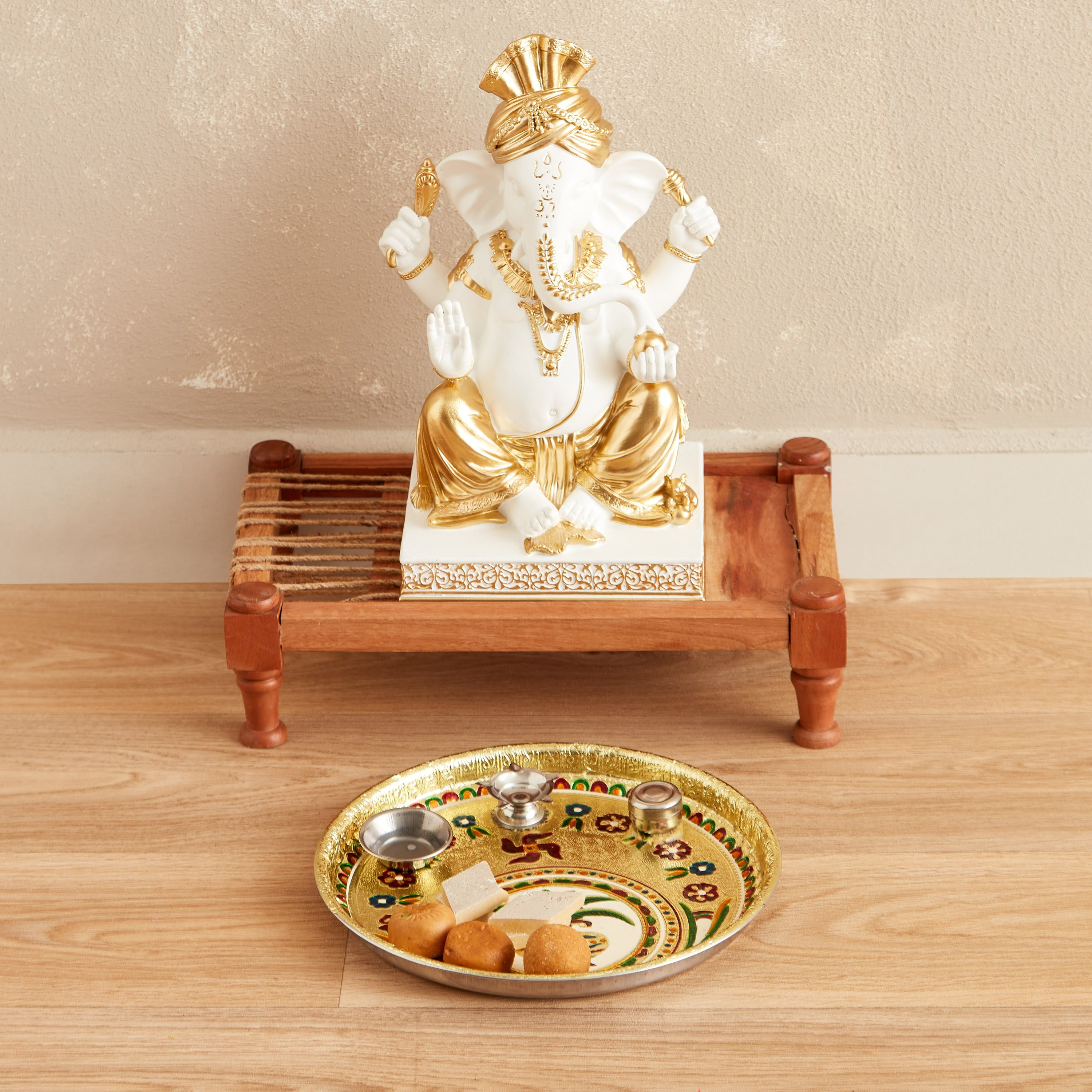 Luminious Kalash 11-inch Pooja Thali with Box Packing - 28x28x3 cm-hbxhomeware-homedecor-figurinesandornaments-image-2