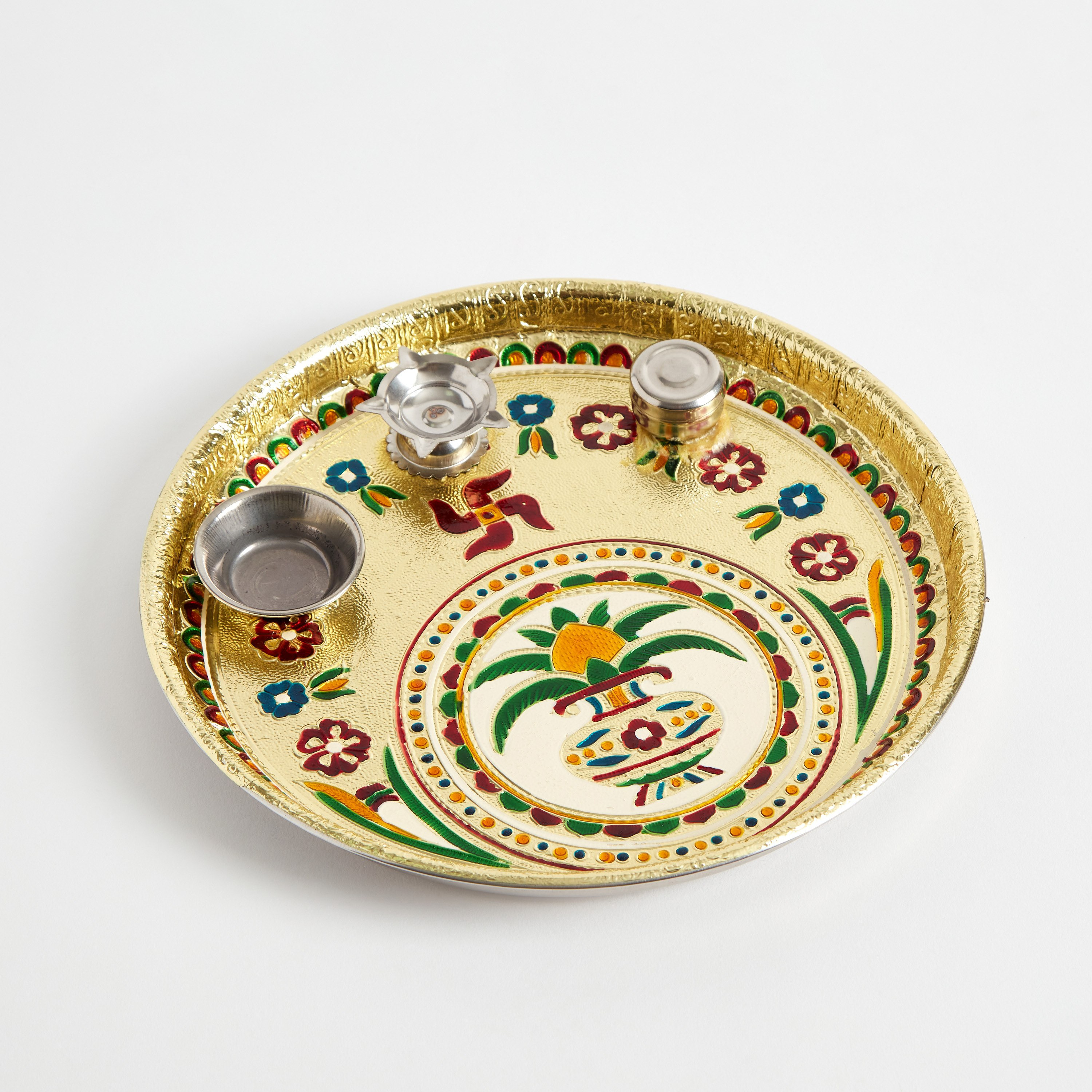 Luminious Kalash 11-inch Pooja Thali with Box Packing - 28x28x3 cm-hbxhomeware-homedecor-figurinesandornaments-image-5
