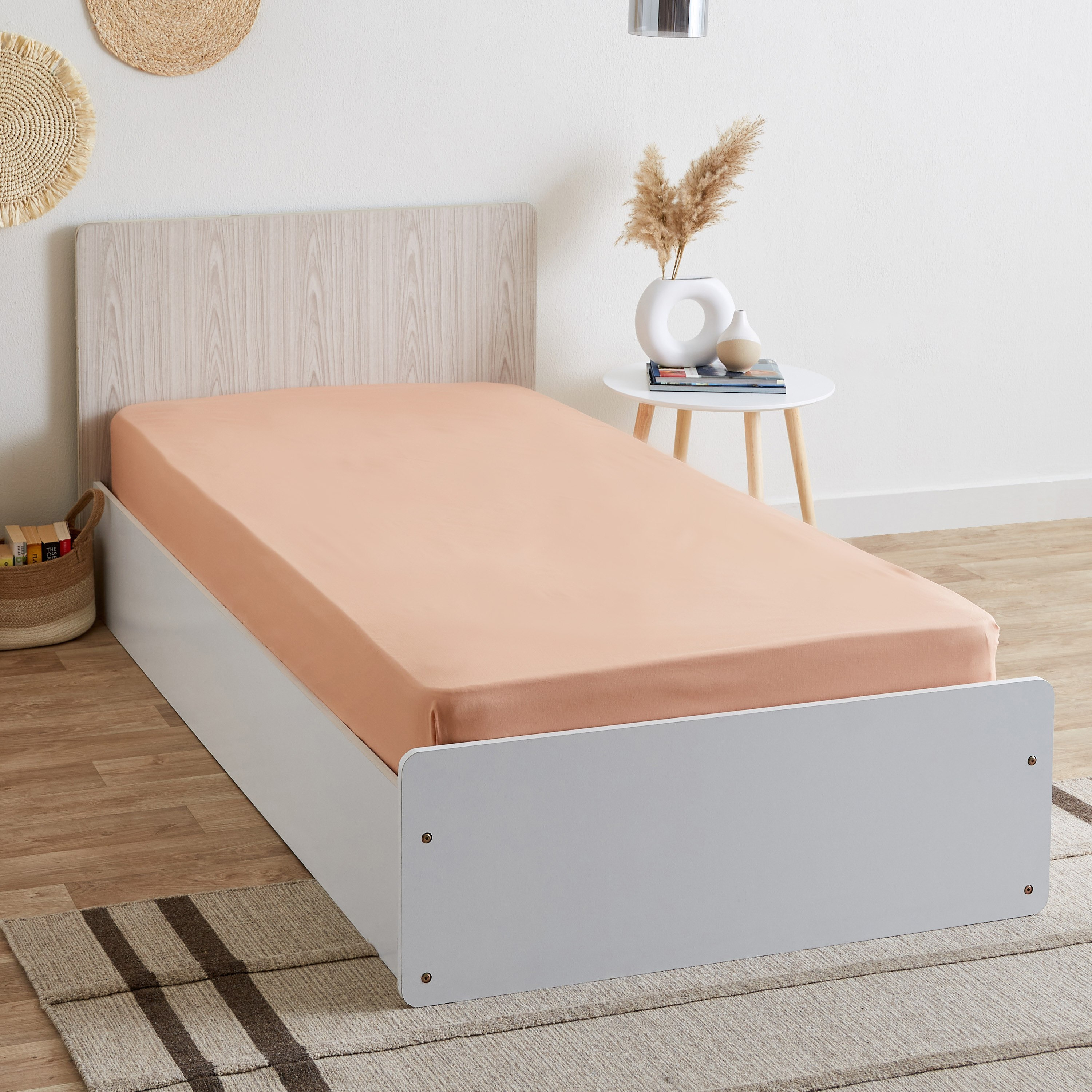 شرشف مطّاطي بولي قطن فردي من بريستول - 90x200+25 سم-hbxhomeware-hbxbedroom-image-1