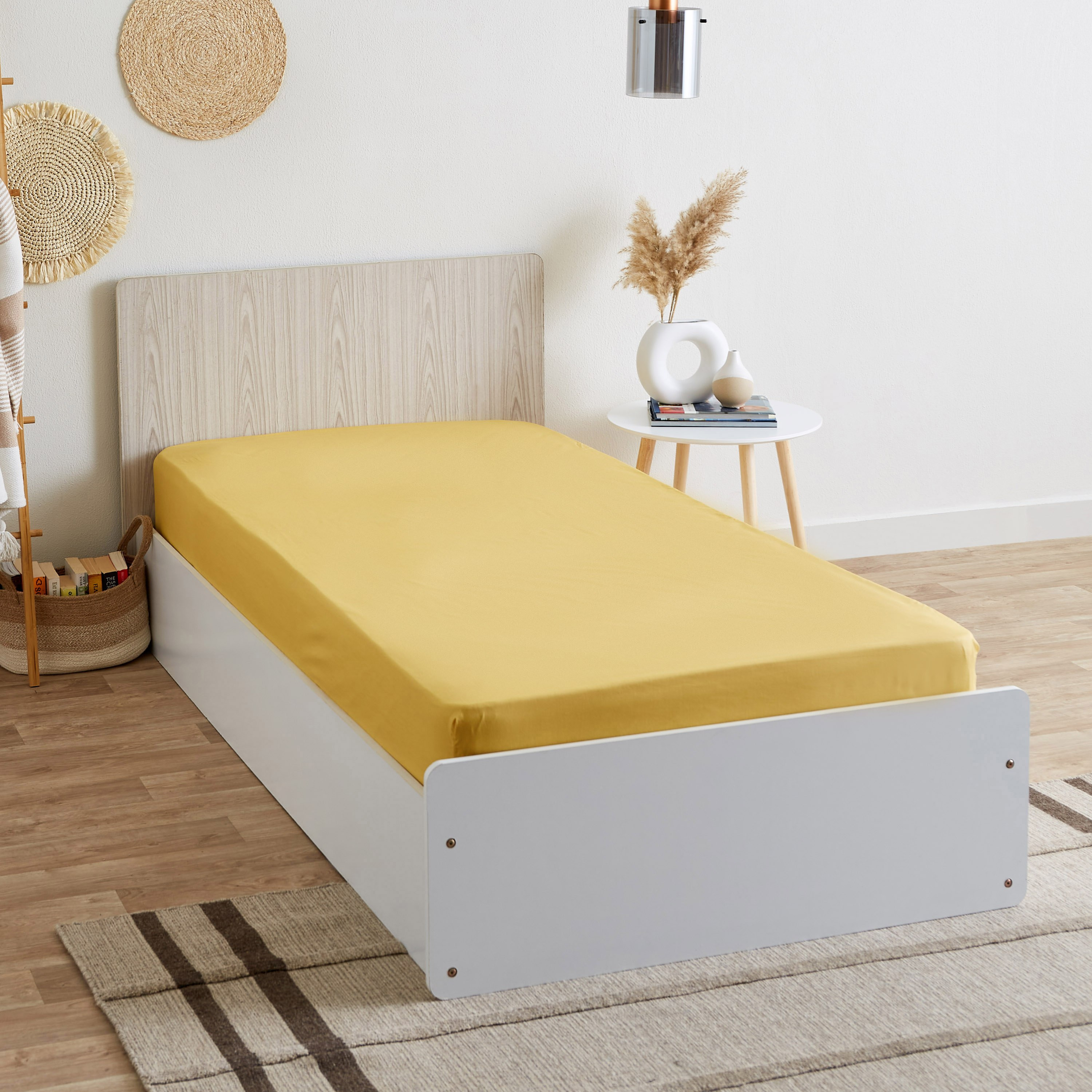 شرشف مطّاطي بولي قطن فردي من بريستول - 90x200+25 سم-hbxhomeware-hbxbedroom-image-1