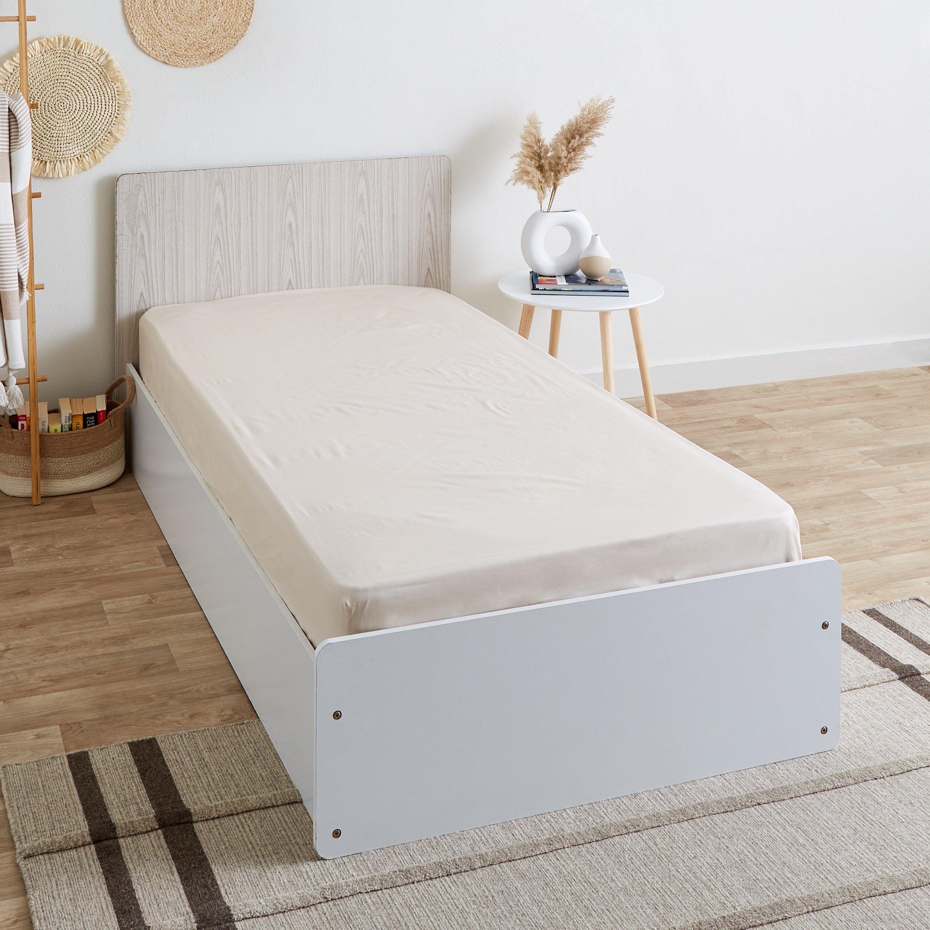 شرشف مطّاطي بولي قطن فردي من بريستول - 90x200+25 سم-hbxhomeware-hbxbedroom-image-1