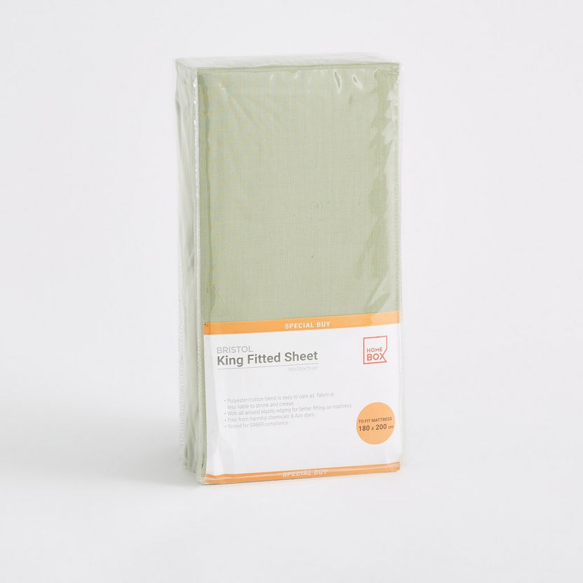 Bristol Polycotton King Fitted Sheet - 180x200+25 cm-Sheets and Pillow Covers-image-8