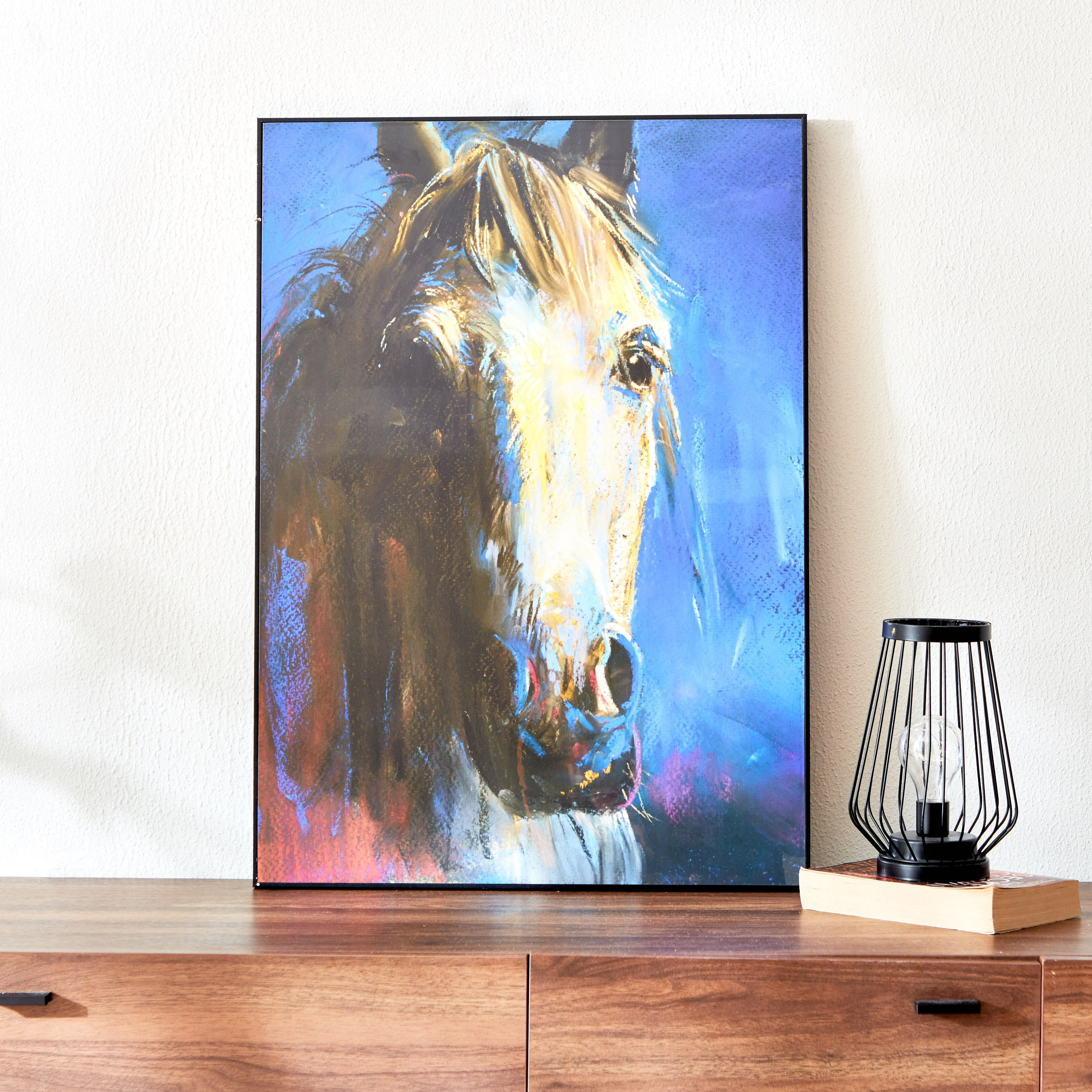 زينة حائط مؤطرة حصان من فيها - 50x2.5x70 سم-hbxhomeware-hbxdecorandfurnishings-image-1