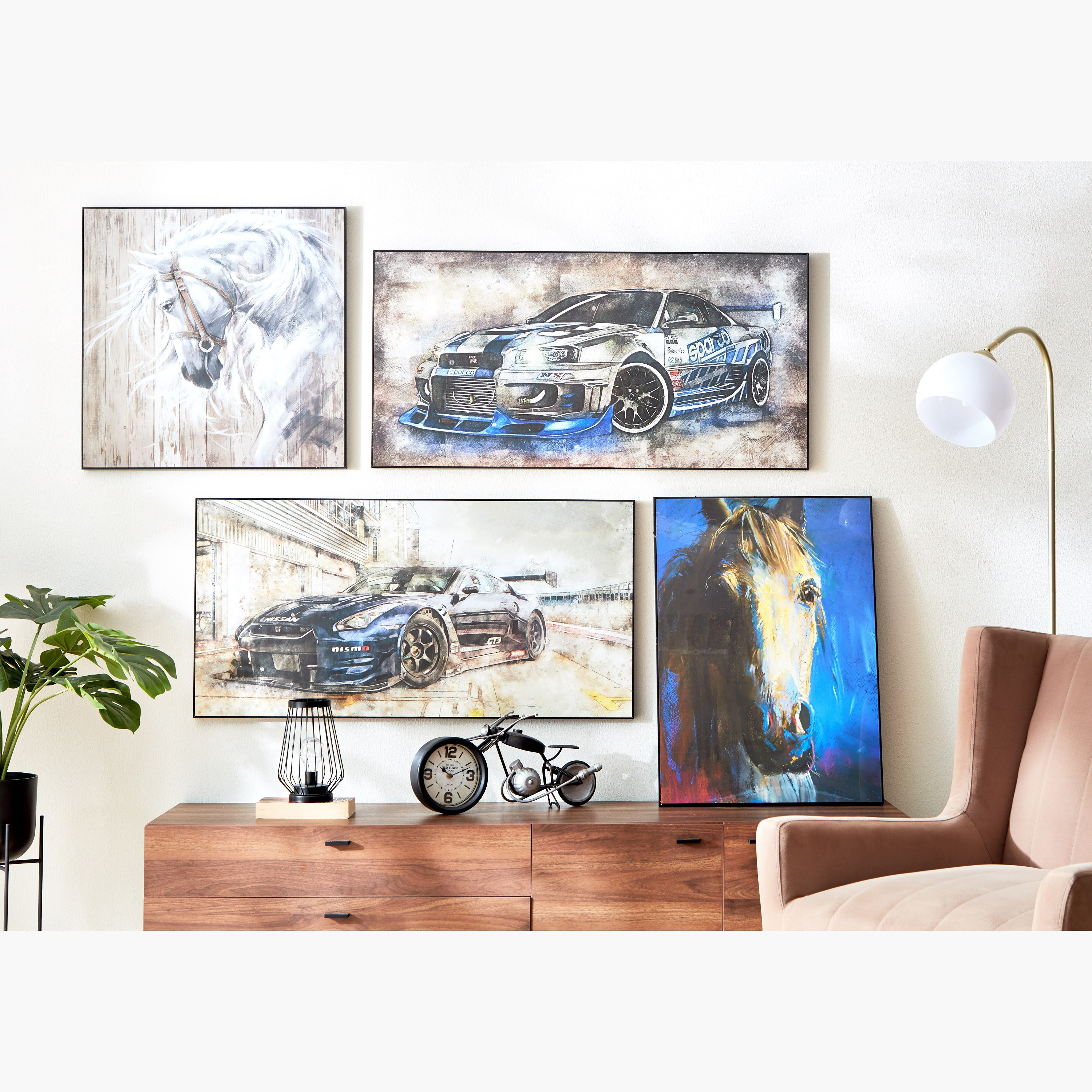 زينة حائط مؤطرة حصان من فيها - 50x2.5x70 سم-hbxhomeware-hbxdecorandfurnishings-image-4