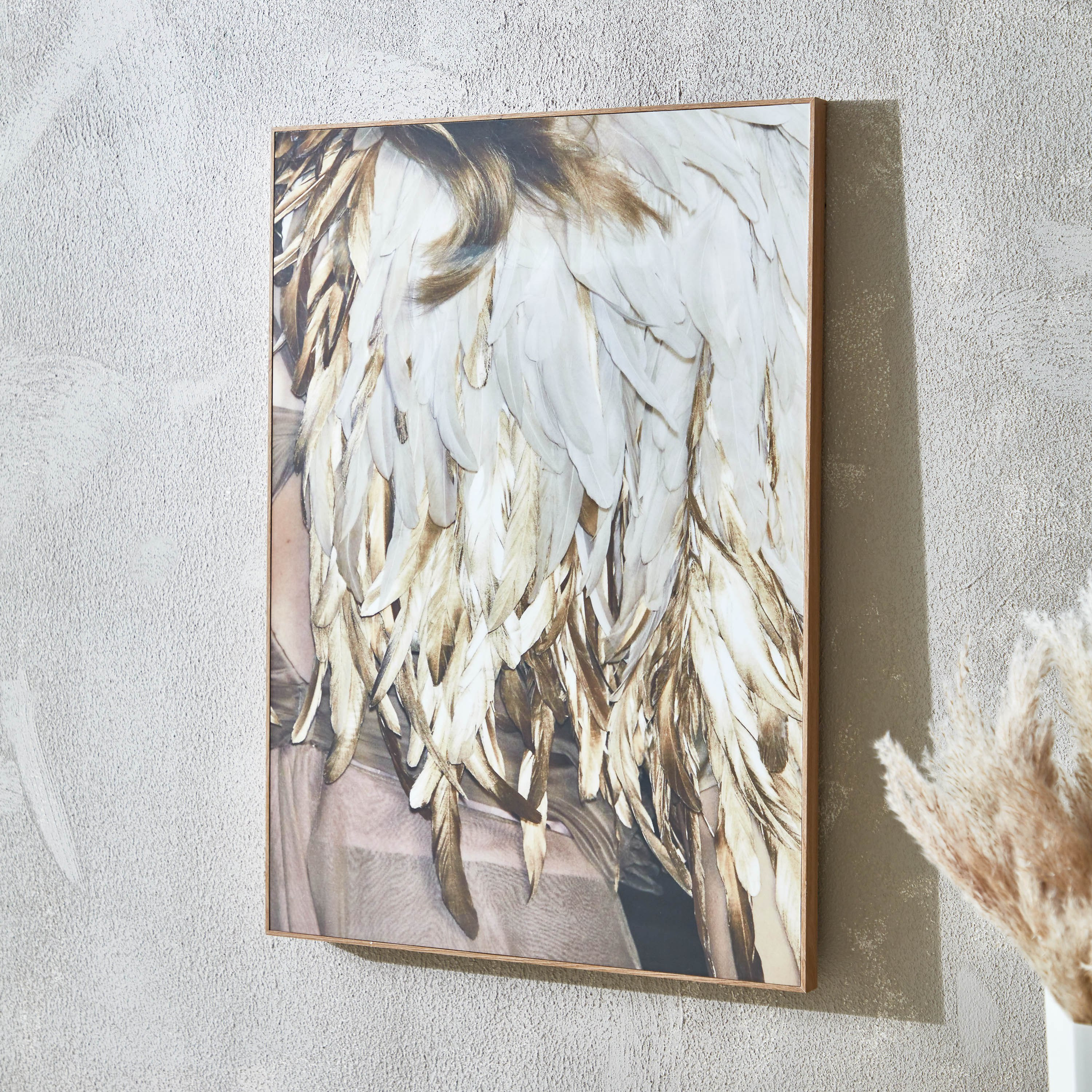 لوحة مؤطرة بتصميم ريش من فيحا - 50x2.5x70 سم-hbxhomeware-hbxdecorandfurnishings-image-2