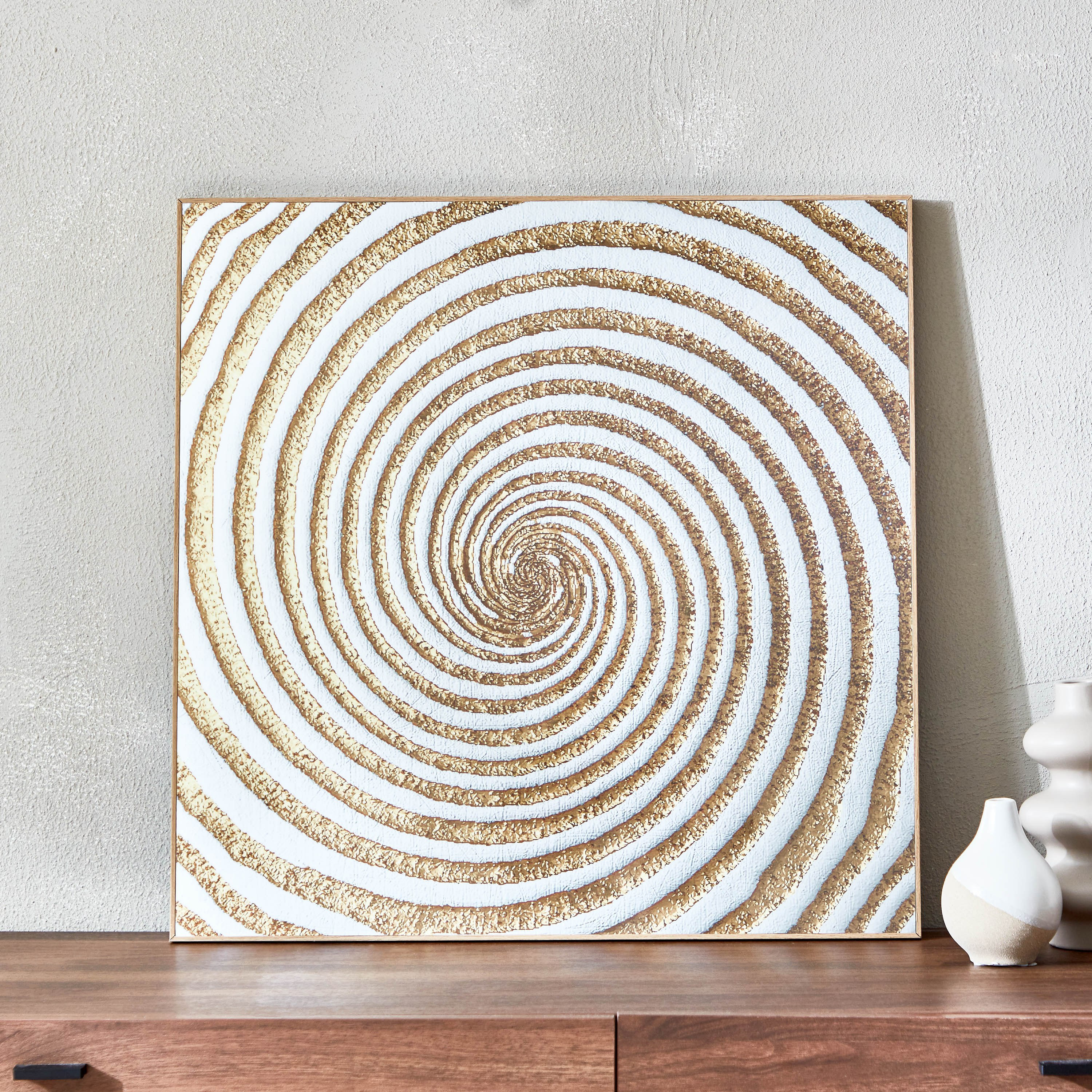Fiha Swirl Framed Picture - 60x60x2.5 cm-hbxhomeware-hbxdecorandfurnishings-image-1