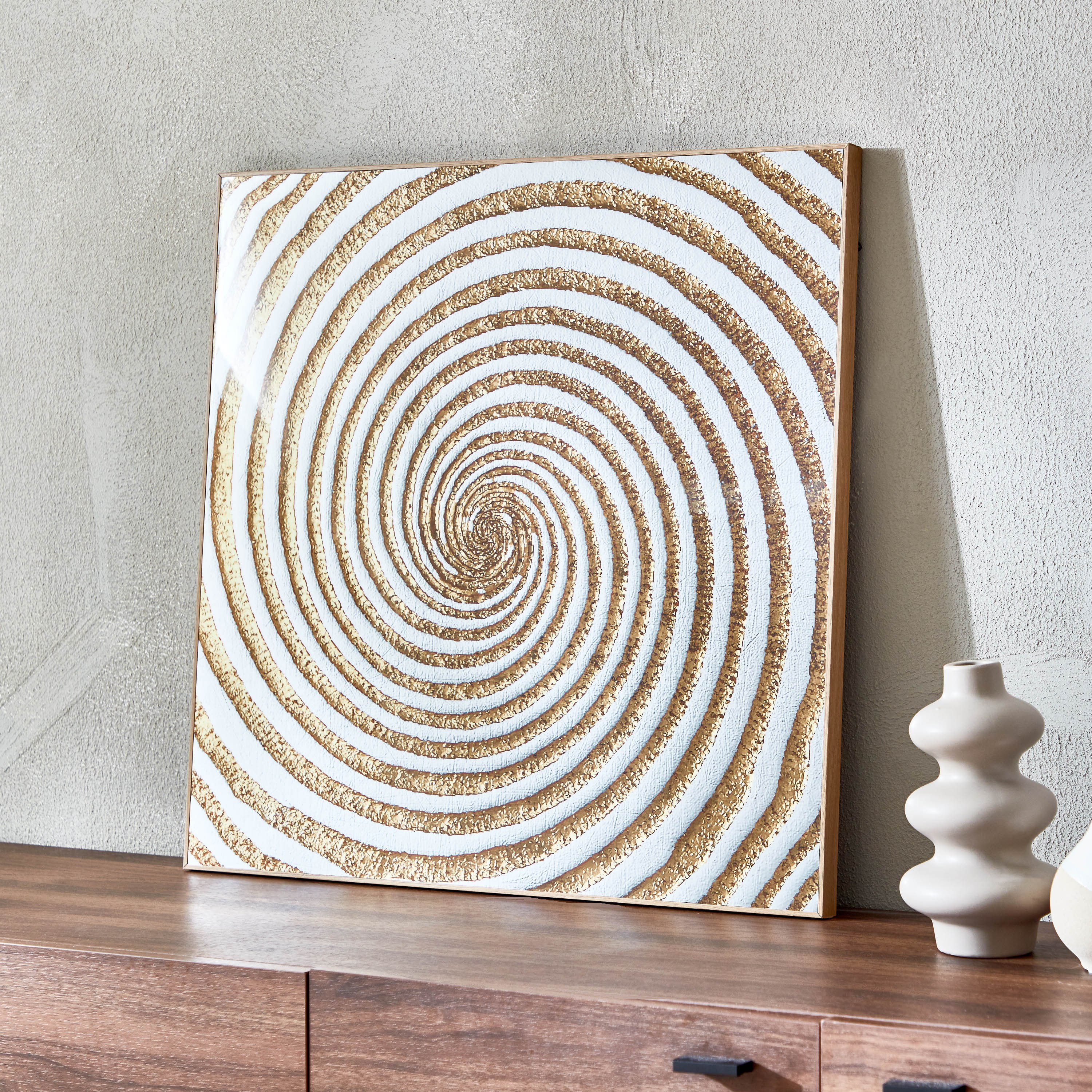 Fiha Swirl Framed Picture - 60x60x2.5 cm-hbxhomeware-hbxdecorandfurnishings-image-2