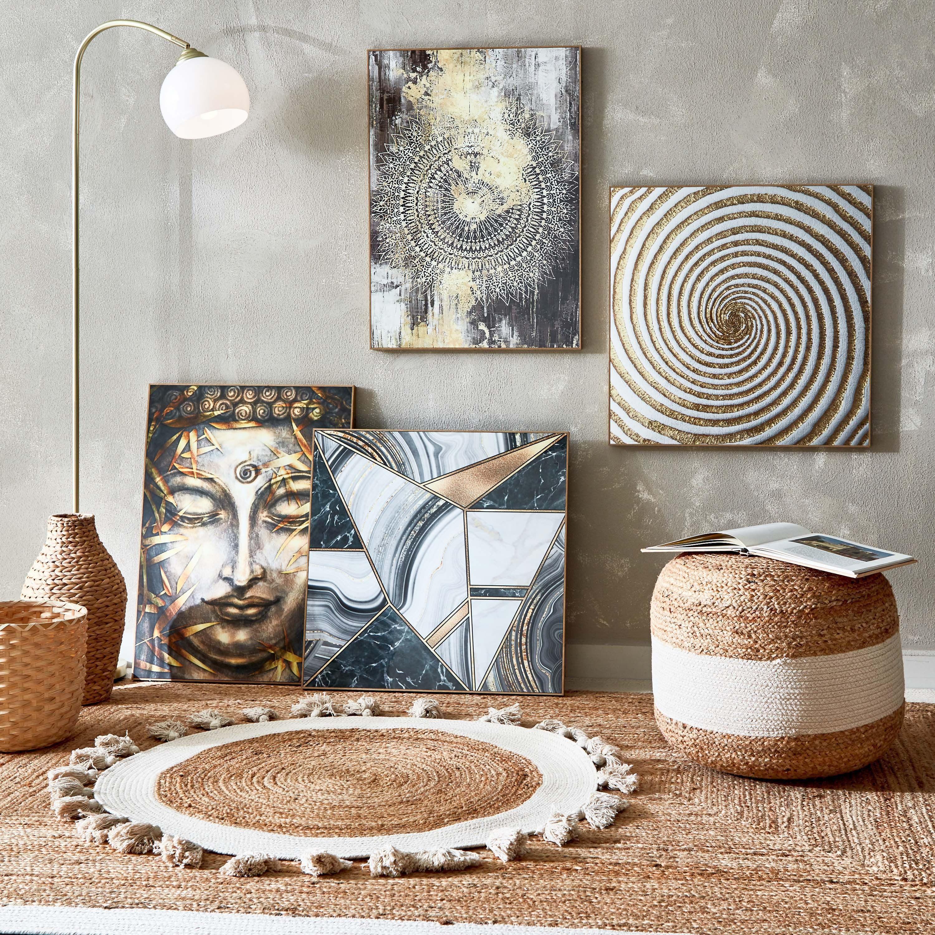 Fiha Swirl Framed Picture - 60x60x2.5 cm-hbxhomeware-hbxdecorandfurnishings-image-4