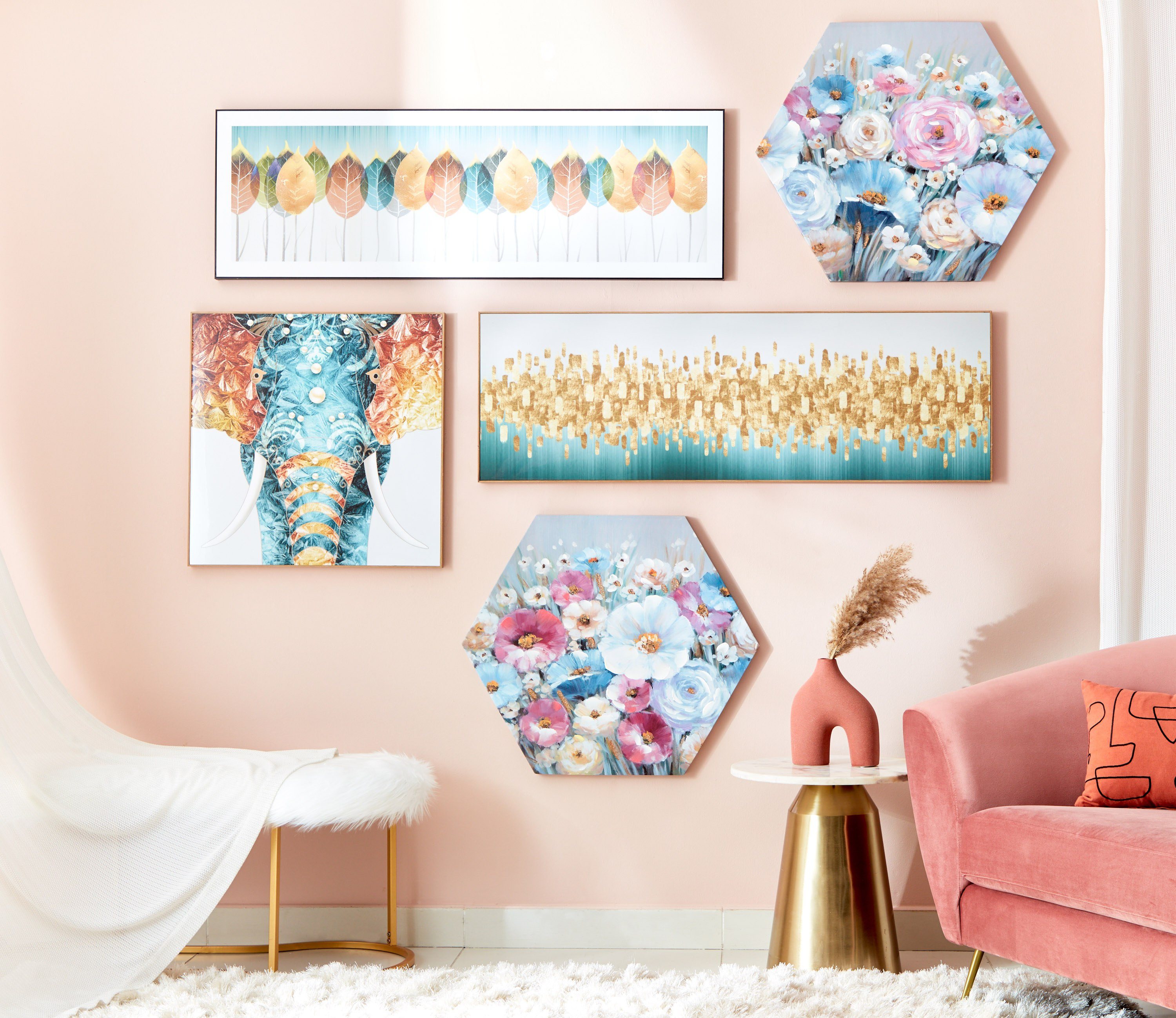 زينة حائط مؤطرة فيل من فيها - 60x2.5x60 سم-hbxhomeware-hbxdecorandfurnishings-image-4