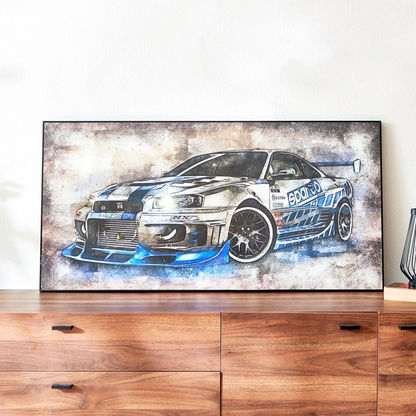 Fiha Muscle Car Framed Wall Art - 100x2.5x50 cms
