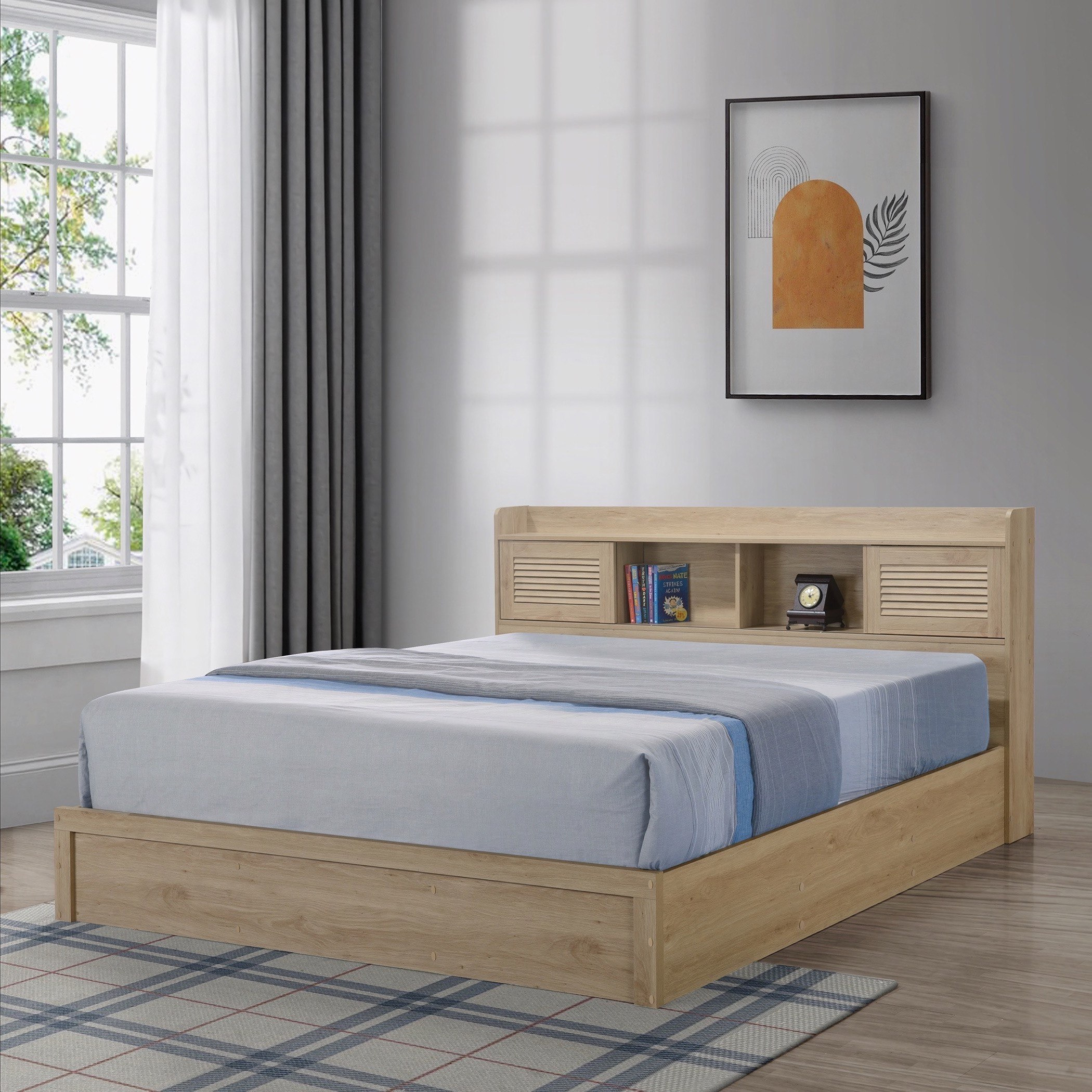 سرير كينج بوحدة تخزين من بان - 180x200×210 سم-hbxfurniture-bedsandbedsets-beds-king-image-3