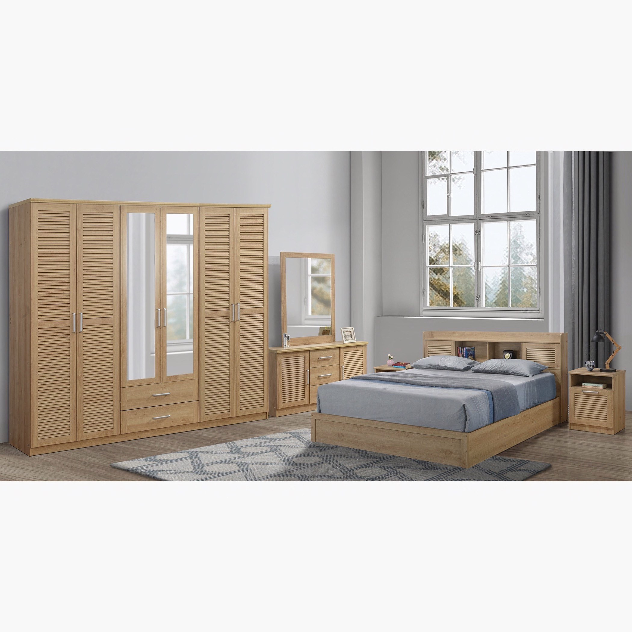 طاولة تزيين رئيسية بثلاثة أدراج وبابين مع مرآة من بان-hbxfurniture-bedroom-dressersandmirrors-image-6