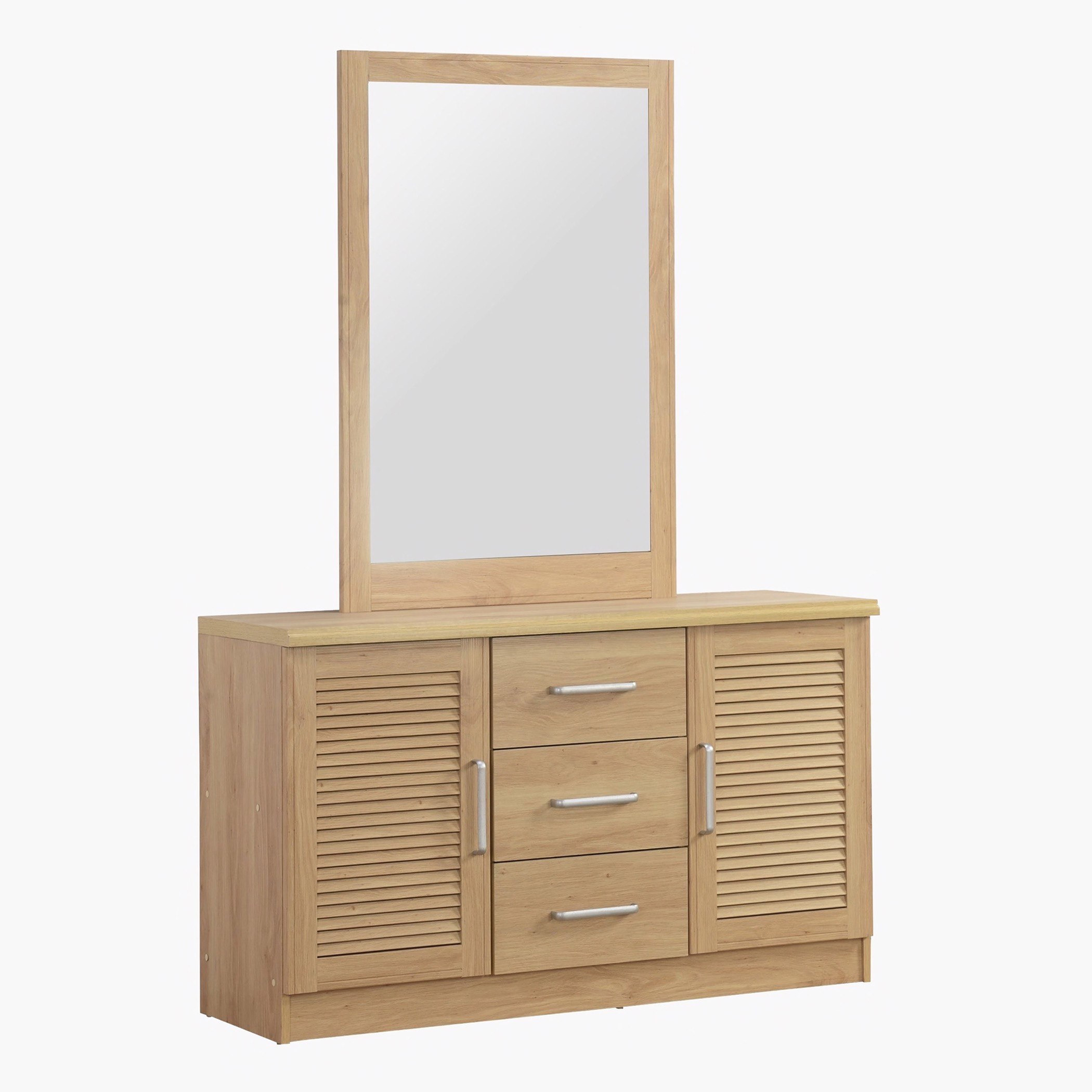 طاولة تزيين رئيسية بثلاثة أدراج وبابين مع مرآة من بان-hbxfurniture-bedroom-dressersandmirrors-image-5