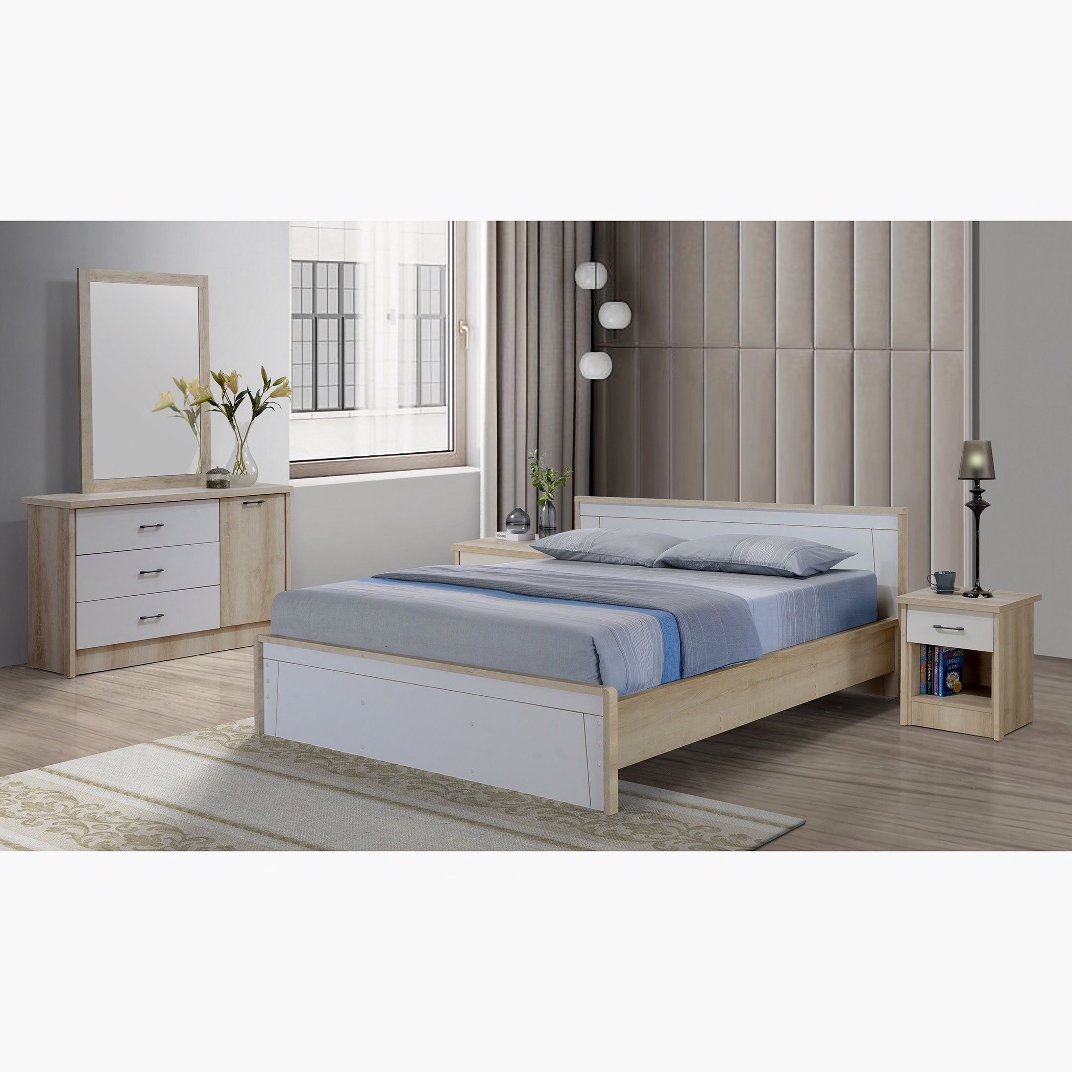 خزانة ملابس 5 أبواب بمرآة من مانستون-hbxfurniture-wardrobes-image-2