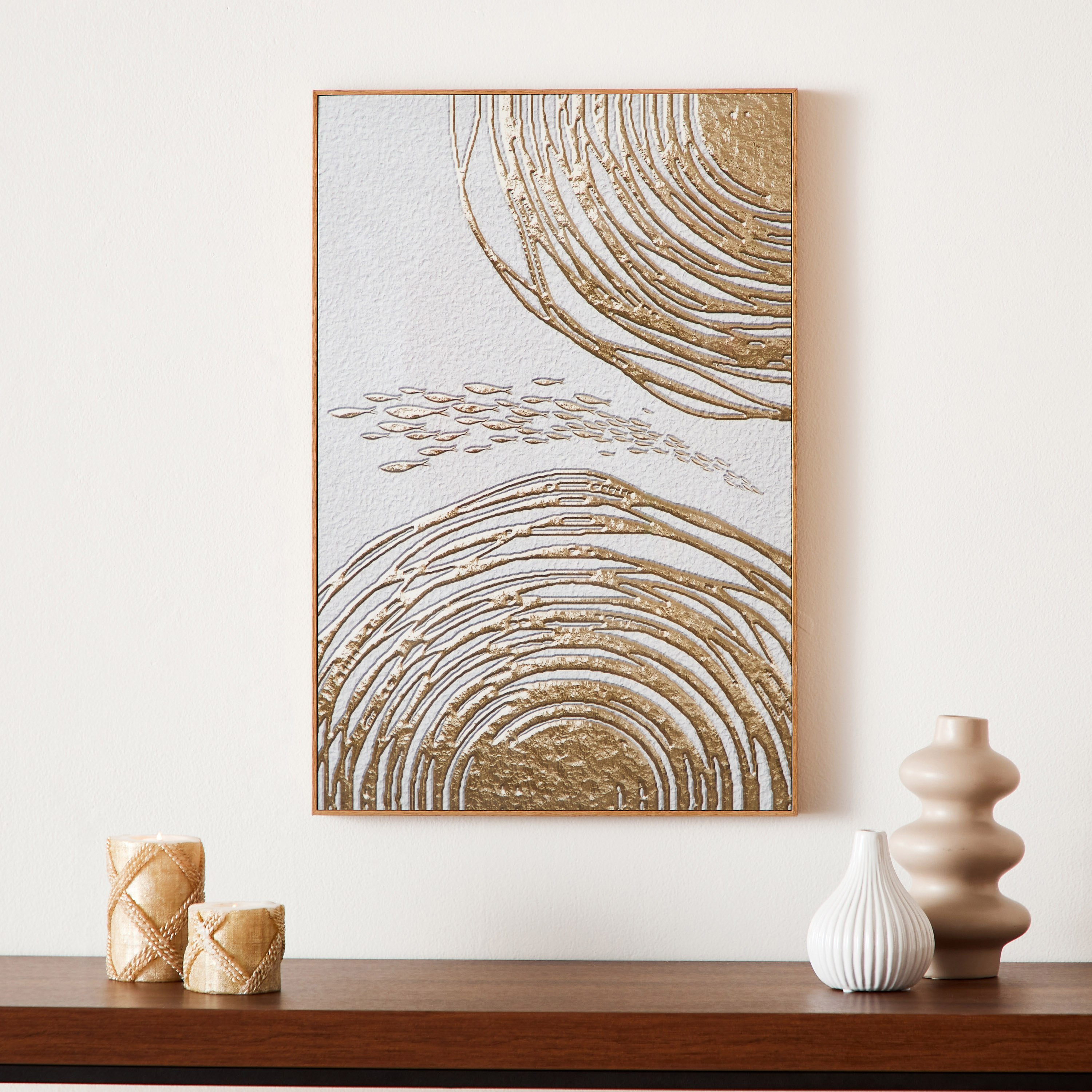 زينة حائط مؤطرة مستديرة من فيها - 40x2.5x60 سم-hbxhomeware-hbxdecorandfurnishings-image-1