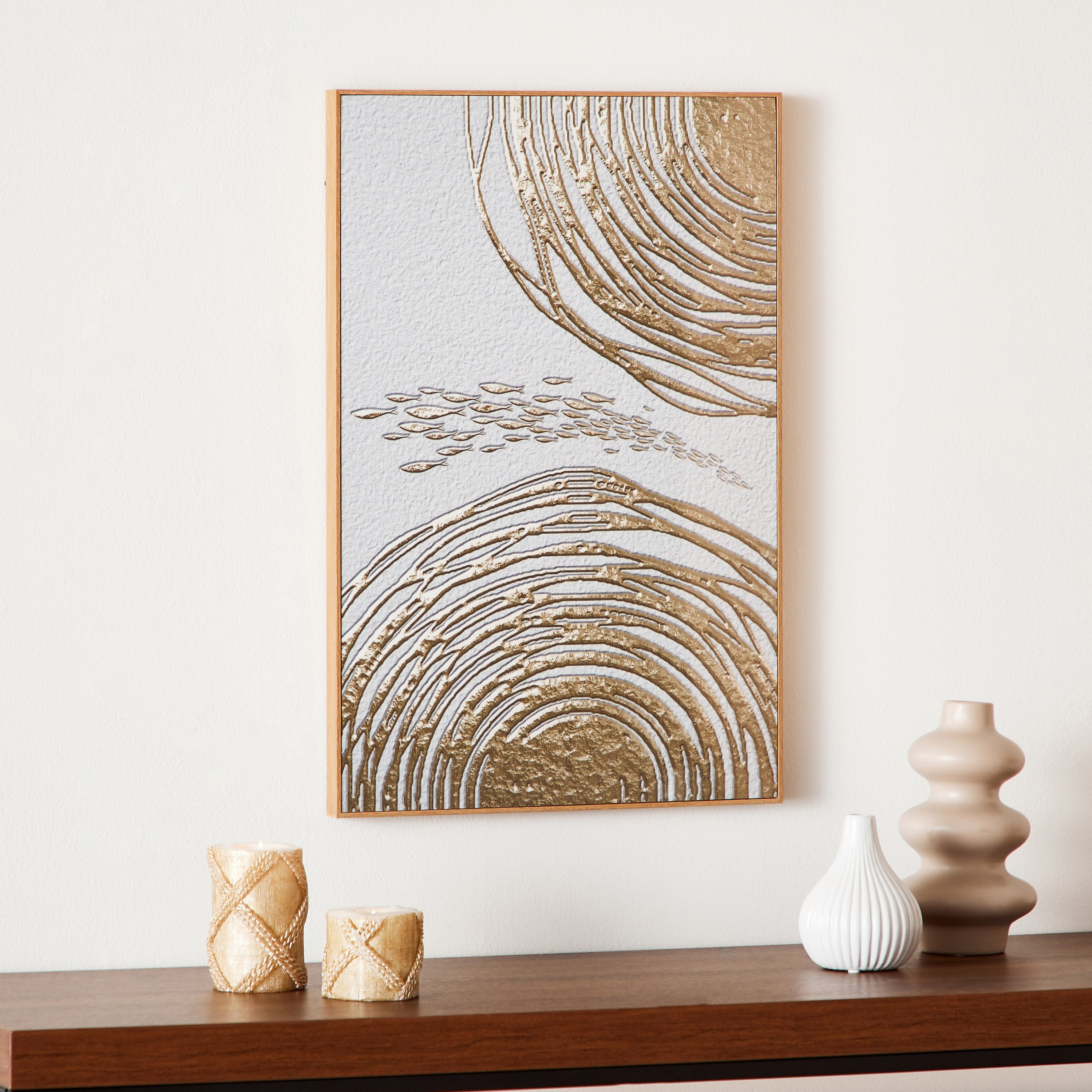 زينة حائط مؤطرة مستديرة من فيها - 40x2.5x60 سم-hbxhomeware-hbxdecorandfurnishings-image-2