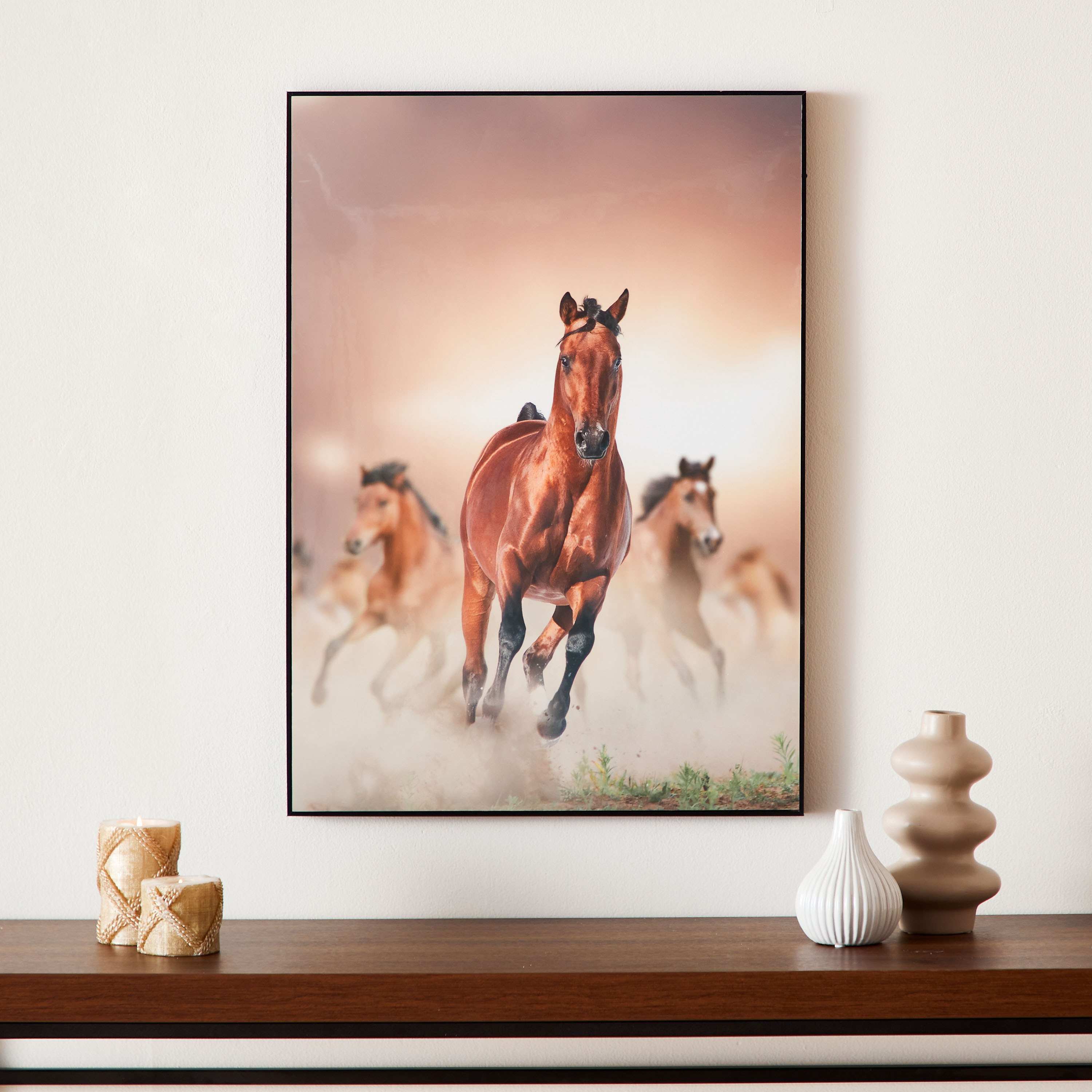 زينة حائط مؤطرة بتصميم حصان من فيها - 50x2.5x70 سم-hbxhomeware-hbxdecorandfurnishings-image-1