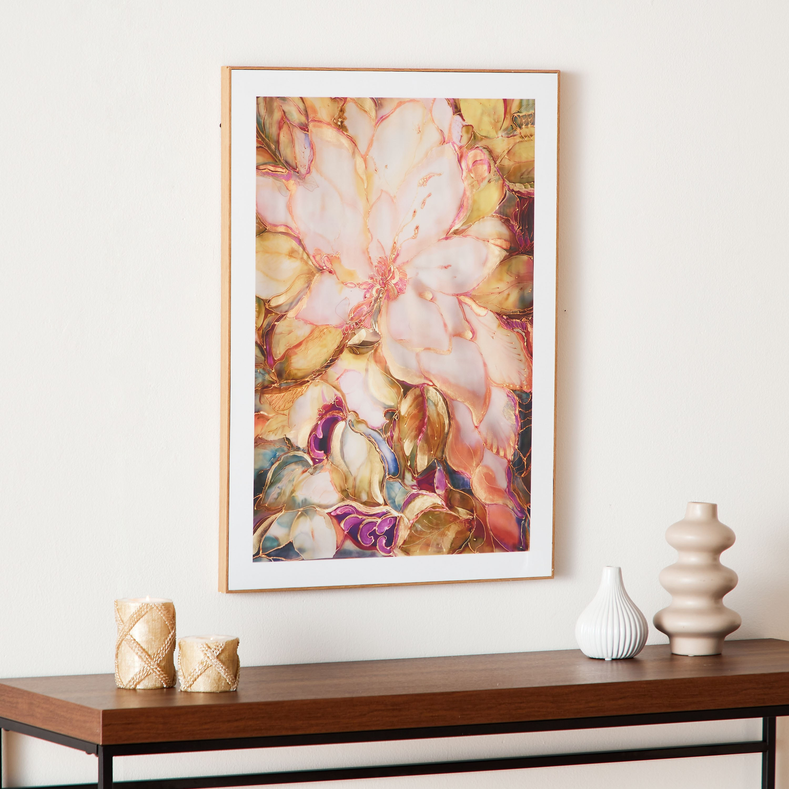 زينة حائط مؤطرة بتصميم زهور من فيها - 50x2.5x70 سم-hbxhomeware-hbxdecorandfurnishings-image-2