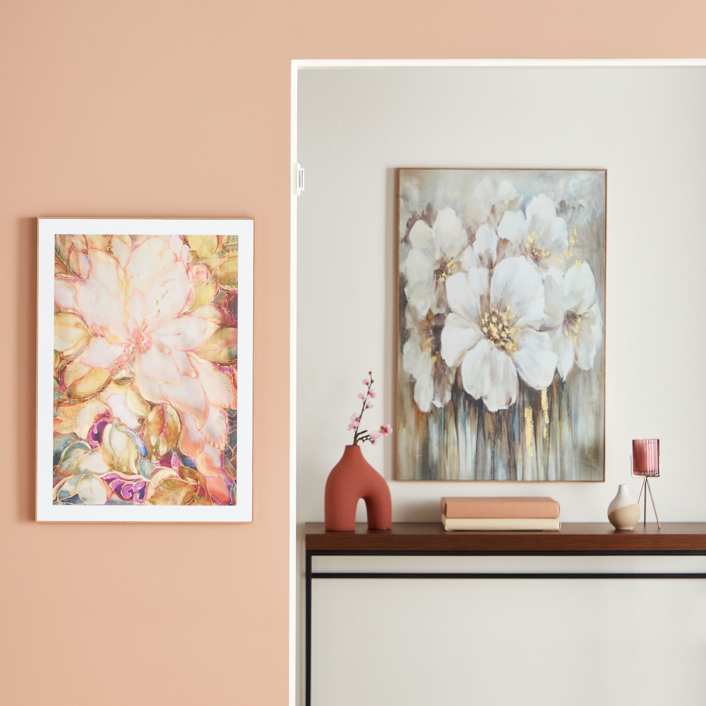 زينة حائط مؤطرة بتصميم زهور من فيها - 50x2.5x70 سم-hbxhomeware-hbxdecorandfurnishings-image-5