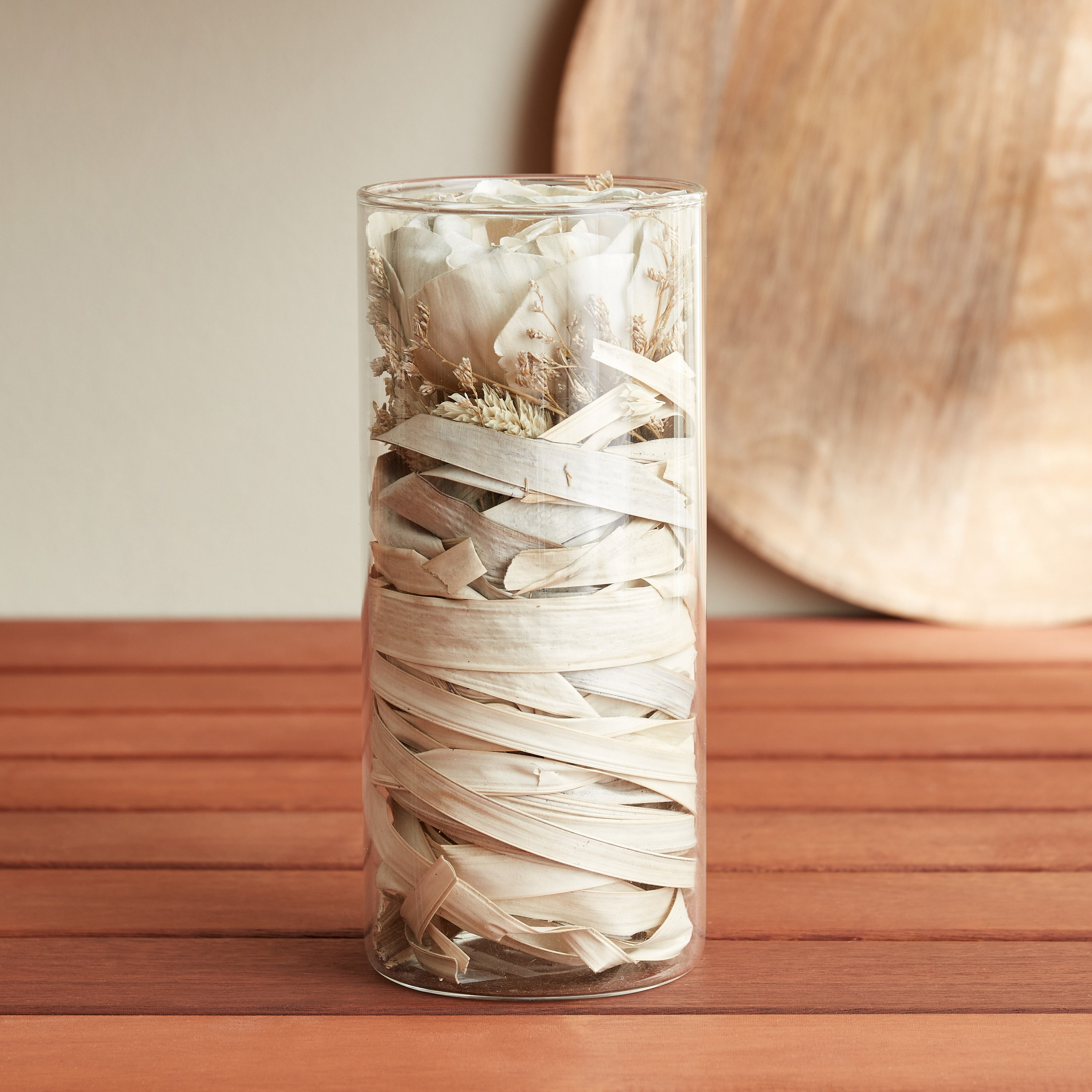 Miley Dried Sola Kuri Rose Bud in Glass Tube - 7.8x18 cm-hbxdecorandfurnishings-homeaccessories-artificialflowersandplants-image-1