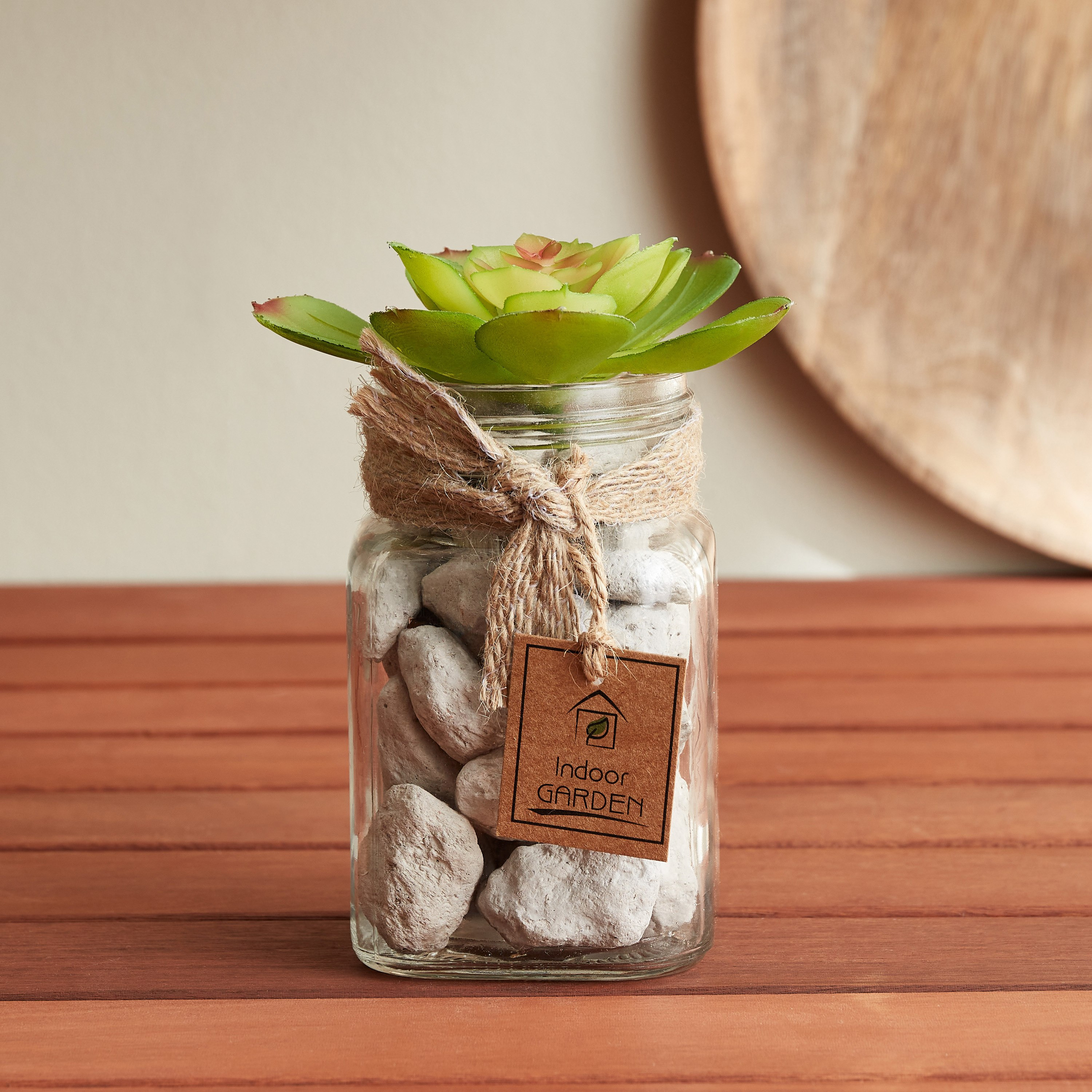 Miley Bonsai In Glass Jar - 7.3x11.5 cm-hbxdecorandfurnishings-homeaccessories-artificialflowersandplants-image-1