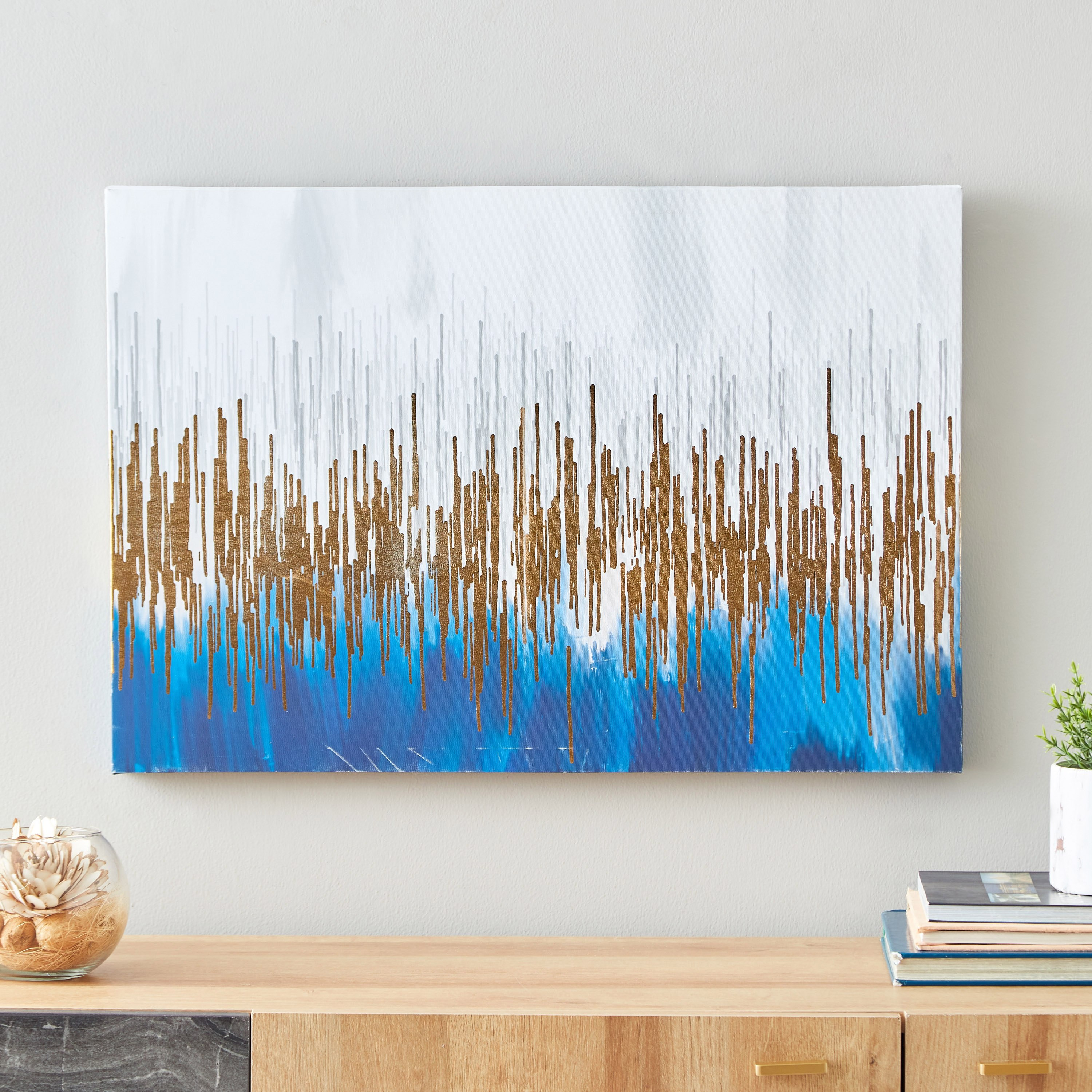 زينة حائط كانفاس مؤطرة بتصميم تجريدي من ريما - 44x64x2.5 سم-hbxbedroom-decorandaccessories-photoframes-image-1