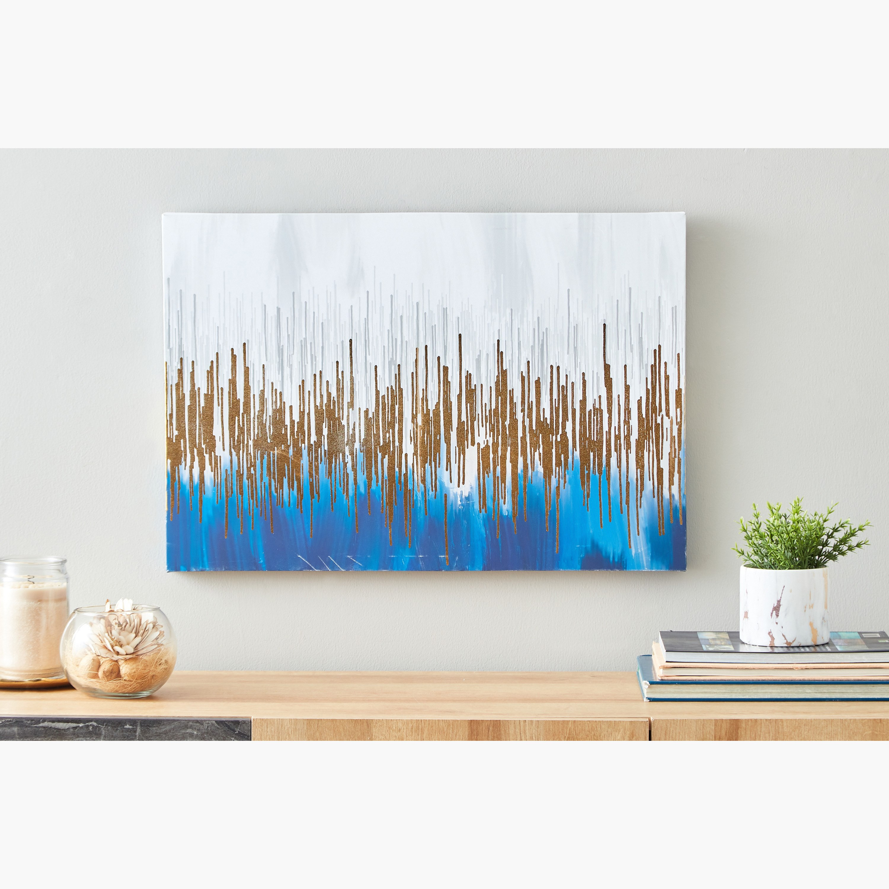زينة حائط كانفاس مؤطرة بتصميم تجريدي من ريما - 44x64x2.5 سم-hbxbedroom-decorandaccessories-photoframes-image-4