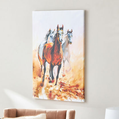 Ryma Running Horses Framed Canvas Wall Art - 60x90x2.5 cm