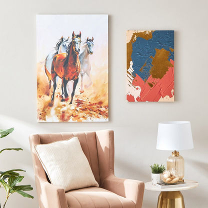 Ryma Running Horses Framed Canvas Wall Art - 60x90x2.5 cm