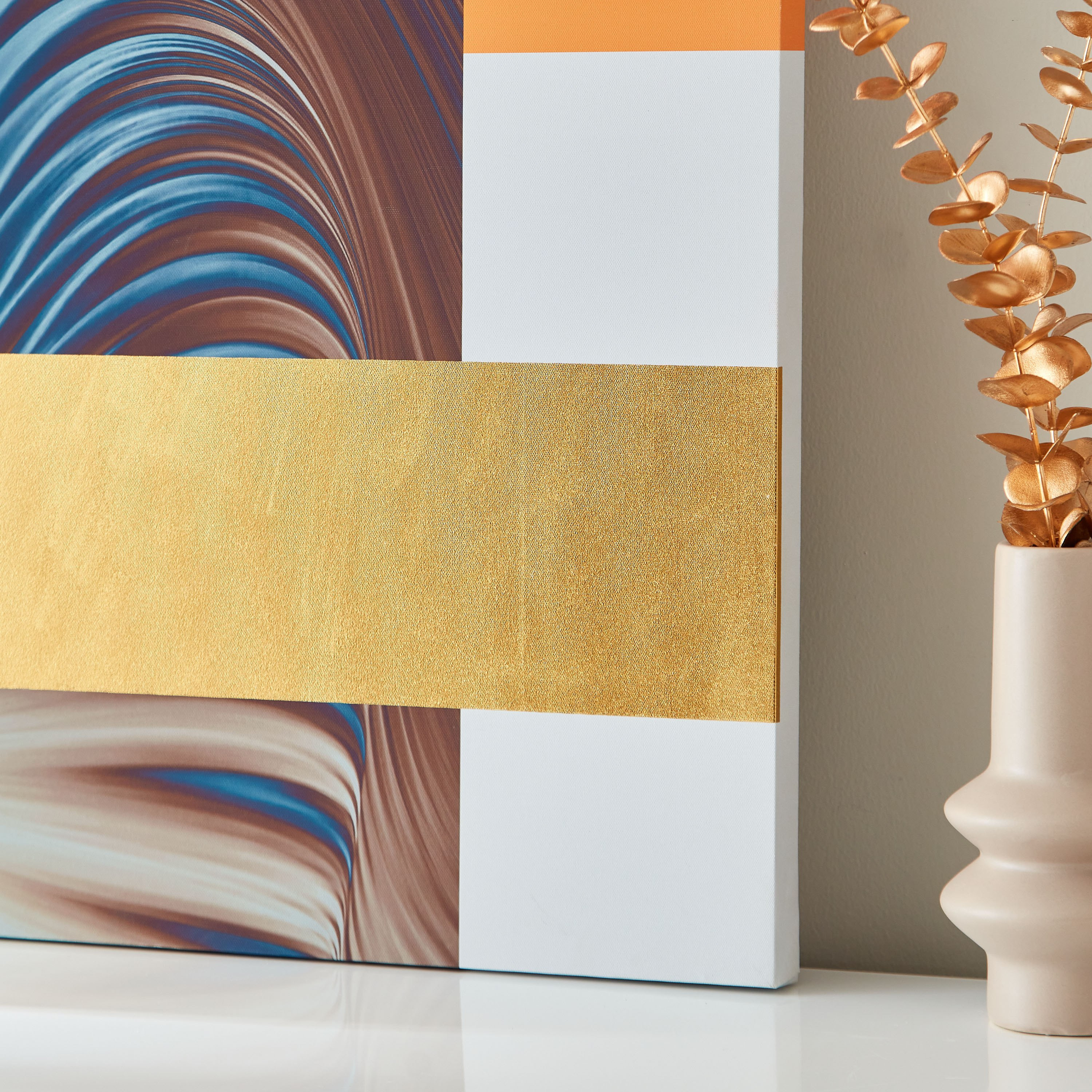 زينة حائط كانفاس مؤطرة بتصميم هندسي من ريما - 60x90x2.5 سم-hbxhomeware-homedecor-figurinesandornaments-image-3