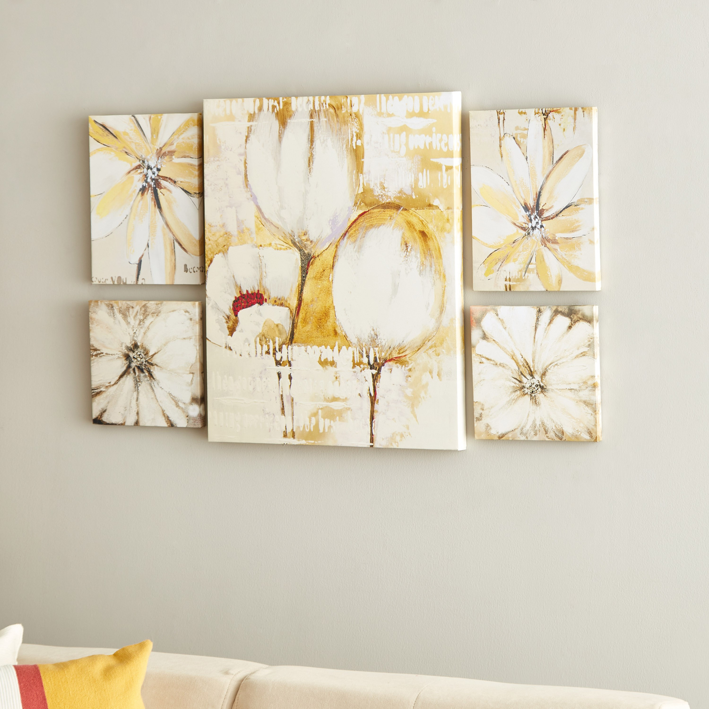طقم زينة حائط كانفاس 5 قطع بتصميم أزهار من ريما-hbxhomeware-hbxdecorandfurnishings-image-2
